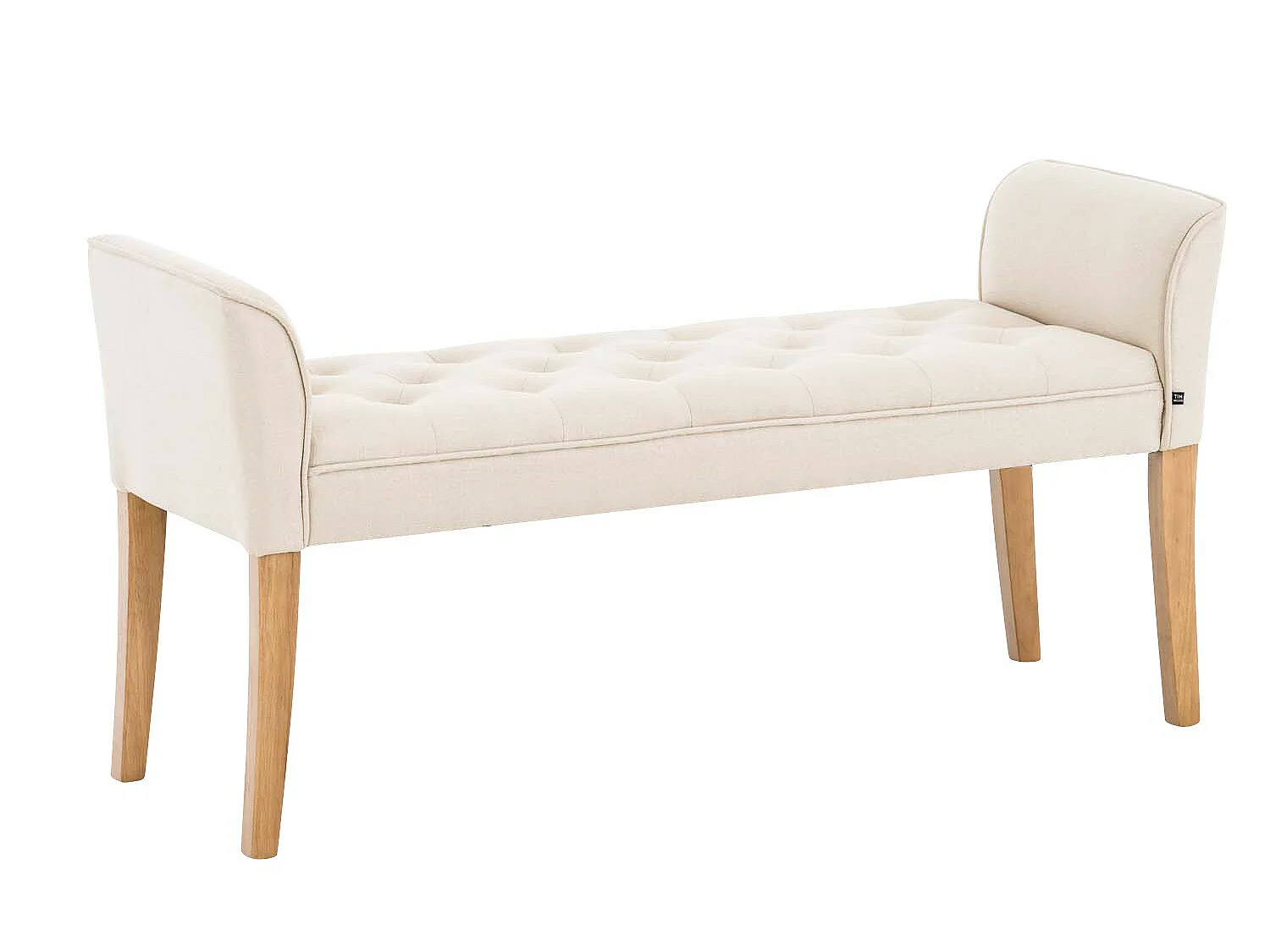 Banc banquette capitonné en bois marron 133 x 43 x 64 cm BAN10001