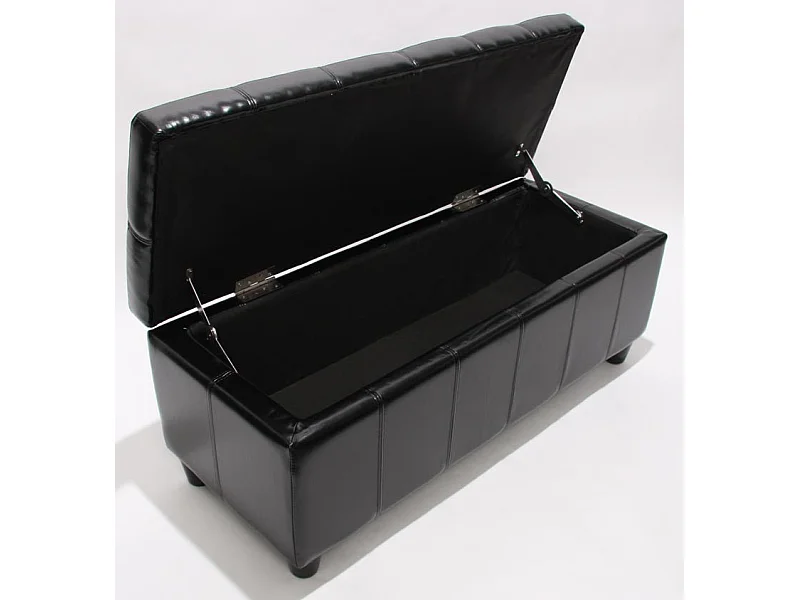 Banc banquette de rangement cuir noire 112 x 45 x 45 cm BAN04012