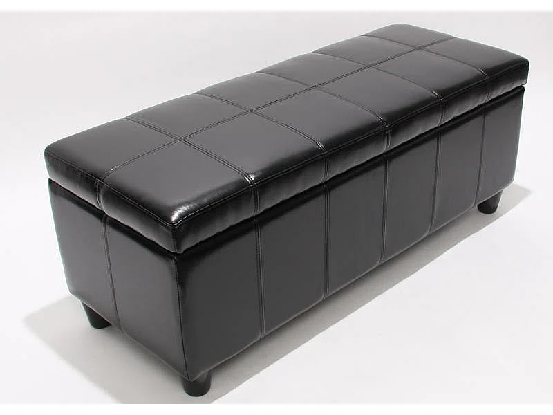 Banc banquette de rangement cuir noire 112 x 45 x 45 cm BAN04012