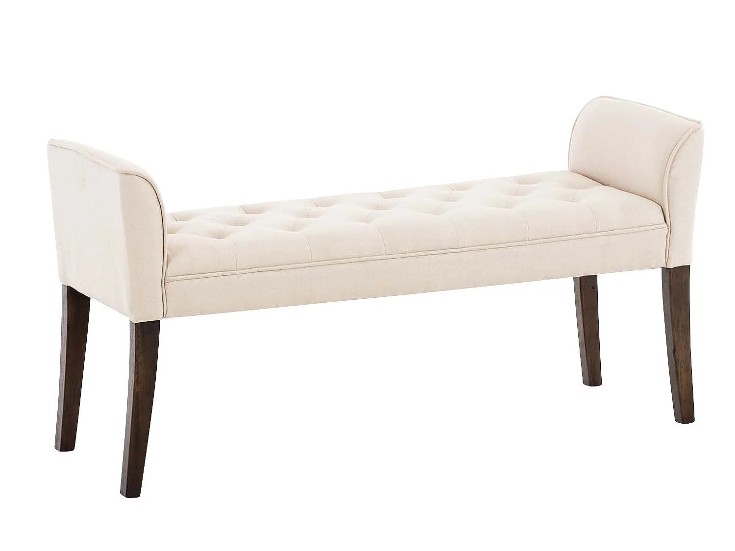 Banc banquette capitonné en bois marron 133 x 43 x 64 cm BAN10090