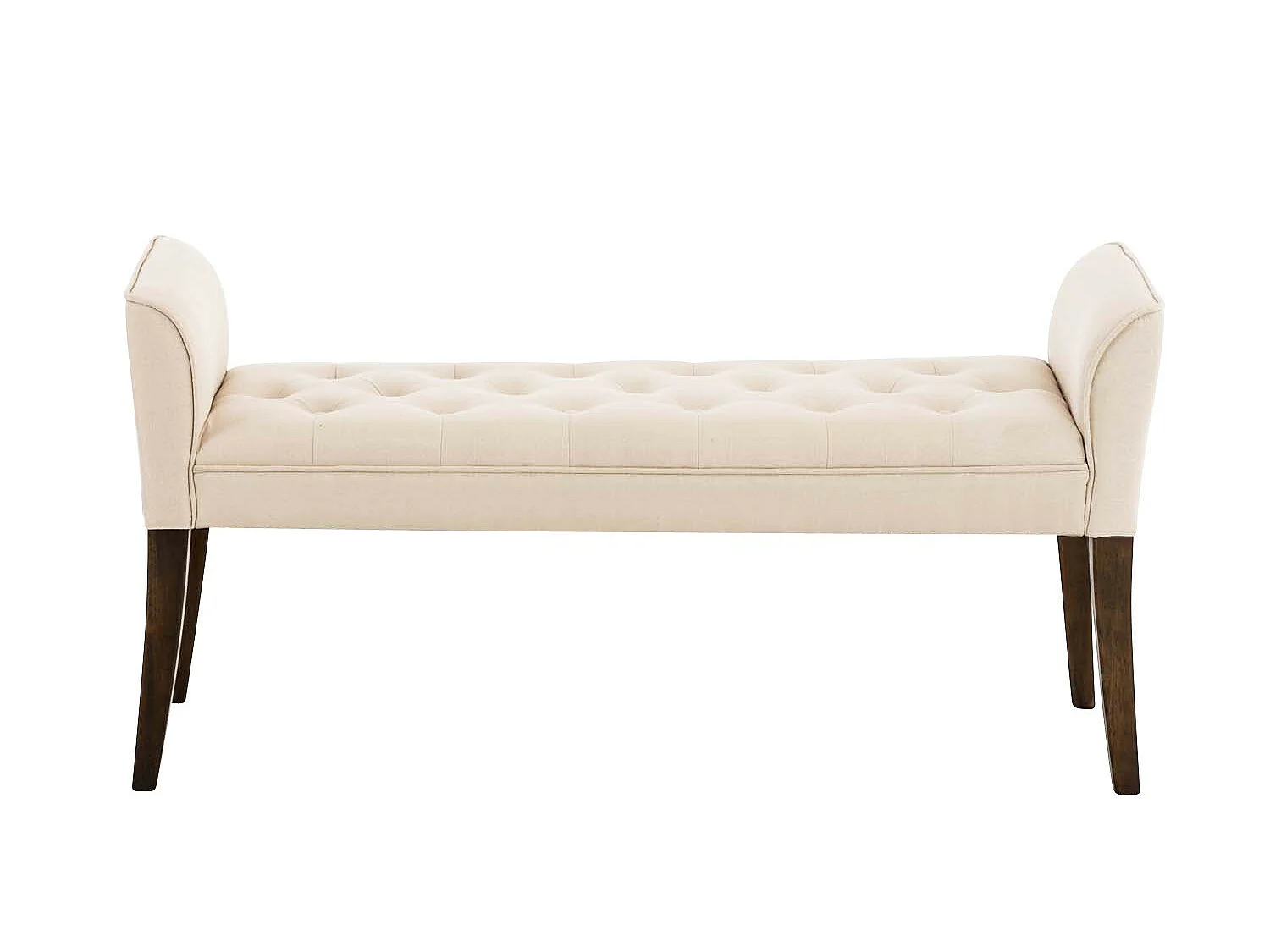 Banc banquette capitonné en bois marron 133 x 43 x 64 cm BAN10090