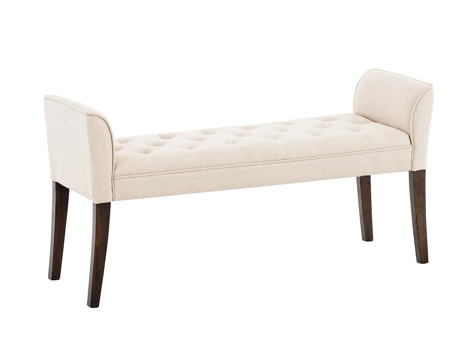 Banc banquette capitonné en bois marron 133 x 43 x 64 cm BAN10090