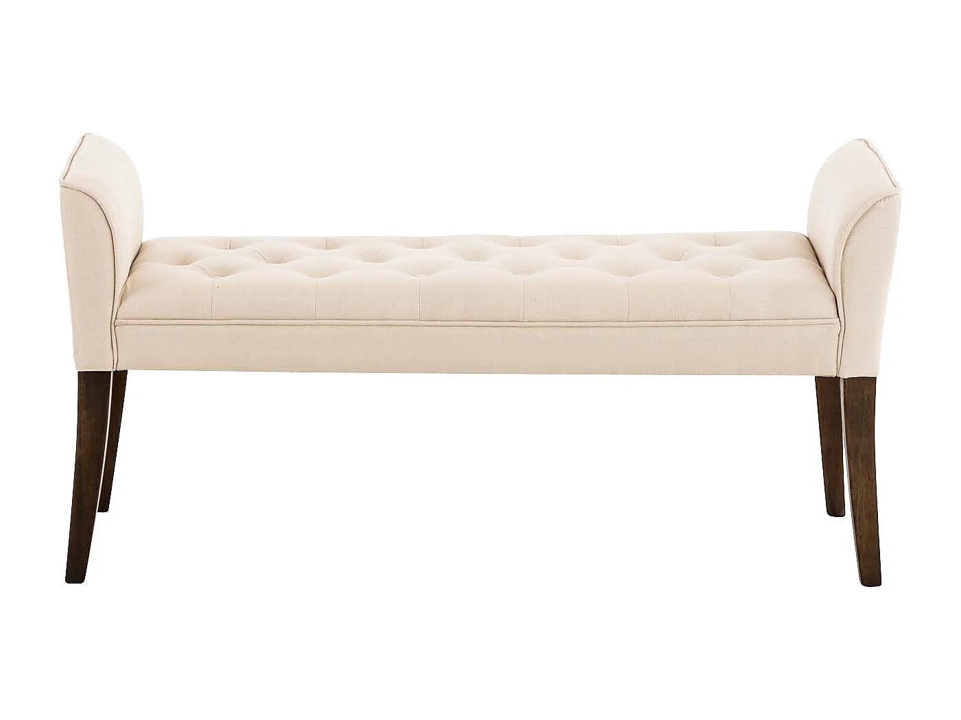 Banc banquette capitonné en bois marron 133 x 43 x 64 cm BAN10090