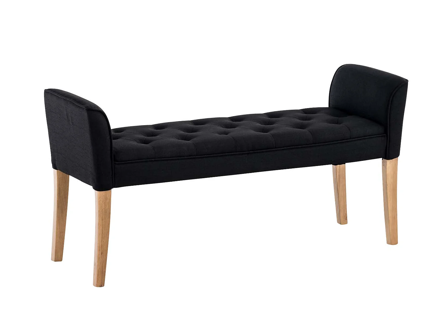 Banc banquette capitonné en bois marron 133 x 43 x 64 cm BAN10010