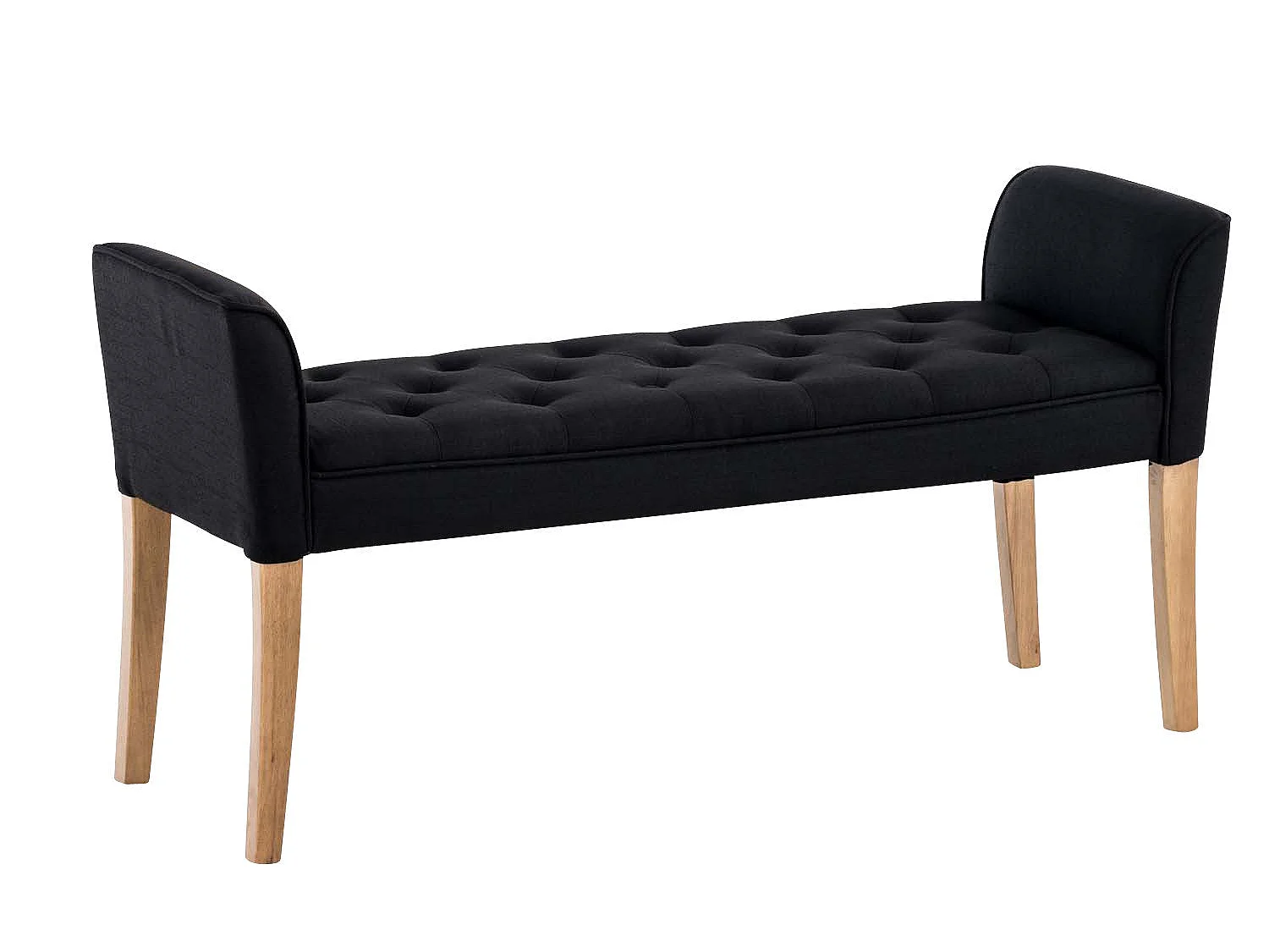 Banc banquette capitonné en bois marron 133 x 43 x 64 cm BAN10010