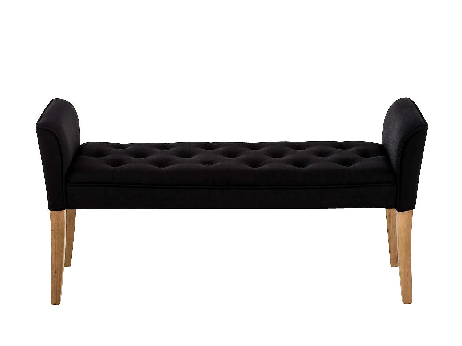 Banc banquette capitonné en bois marron 133 x 43 x 64 cm BAN10010