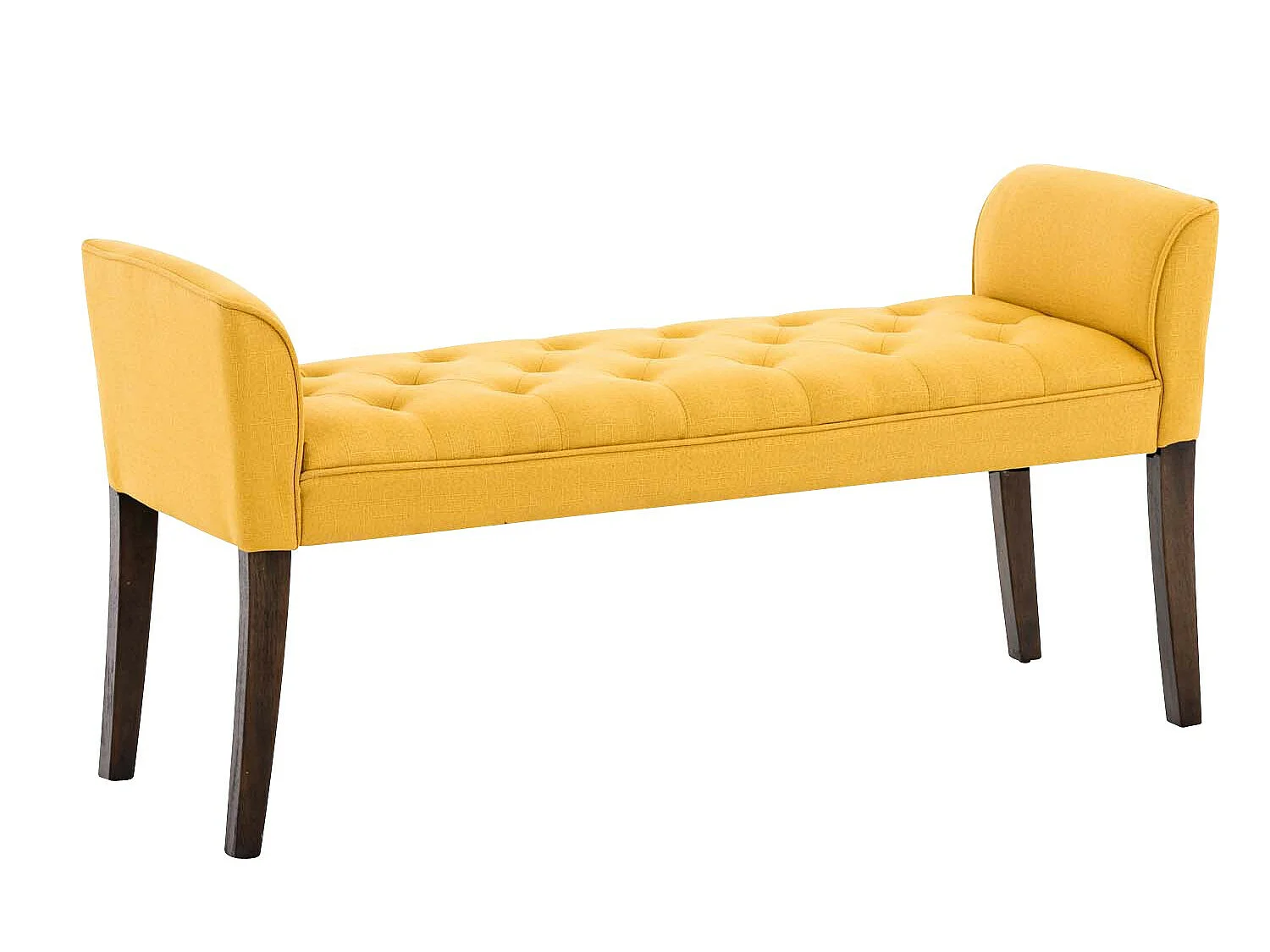 Banc banquette capitonné en bois marron 133 x 43 x 64 cm BAN10095