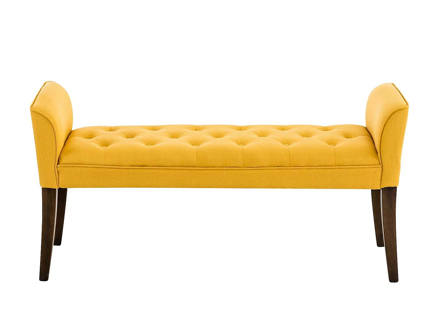 Banc banquette capitonné en bois marron 133 x 43 x 64 cm BAN10095