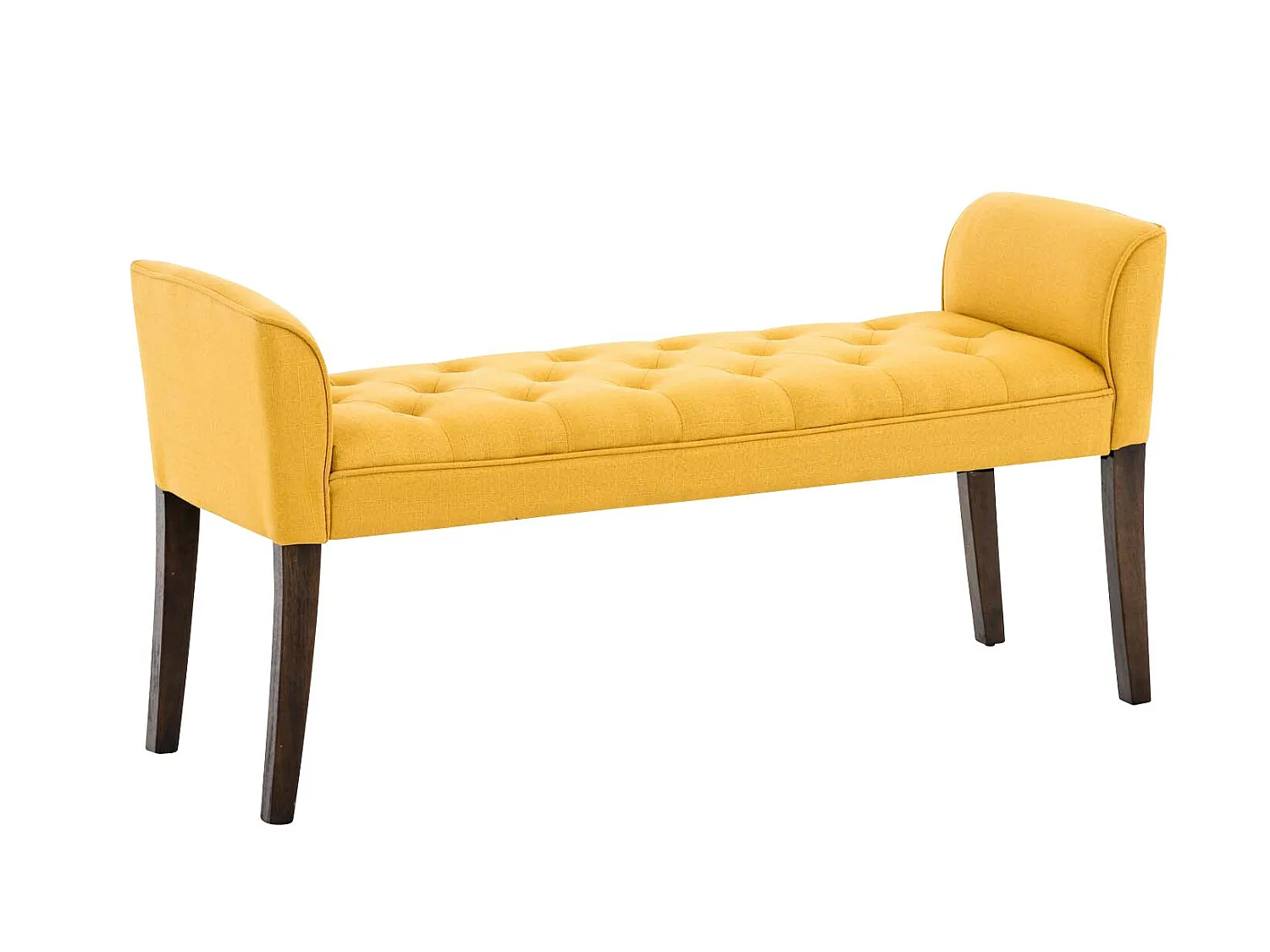 Banc banquette capitonné en bois marron 133 x 43 x 64 cm BAN10095