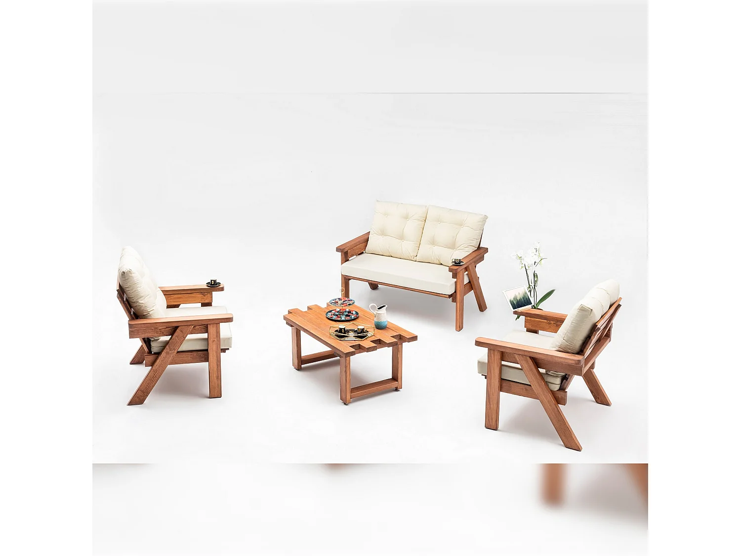 Table basse de jardin 104x65x48