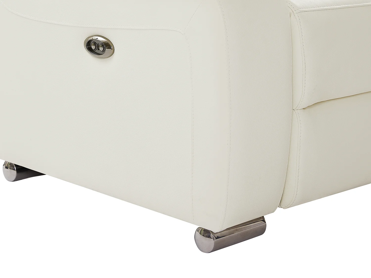 Canapé d'angle droit relax électrique en cuir blanc ARENA III