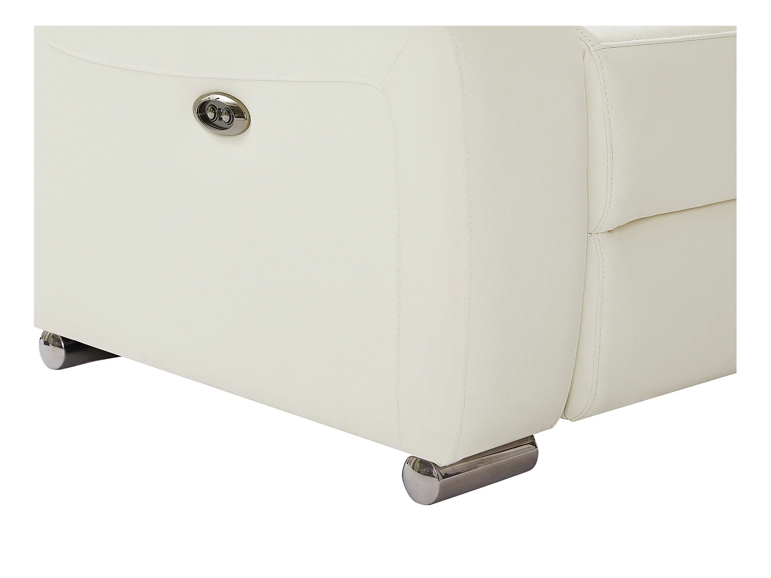 Canapé d'angle droit relax électrique en cuir blanc ARENA III