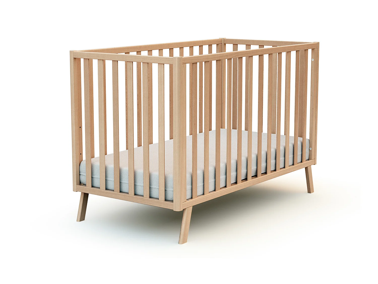 Cama de bebe convertível CONFORT de madeira Faia envernizada 60 x 120 cm