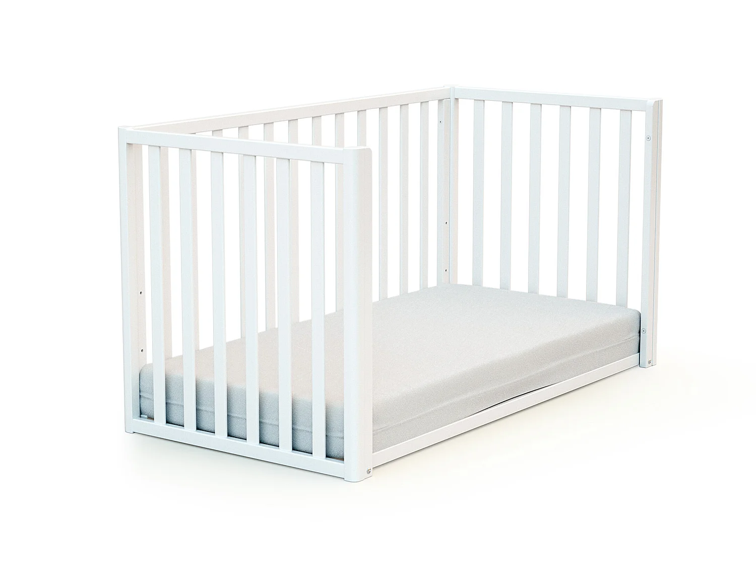 Umwandelbares Hüttenbett für Babys CONFORT Holz Weiß und Buche Lackiert 60 x 120