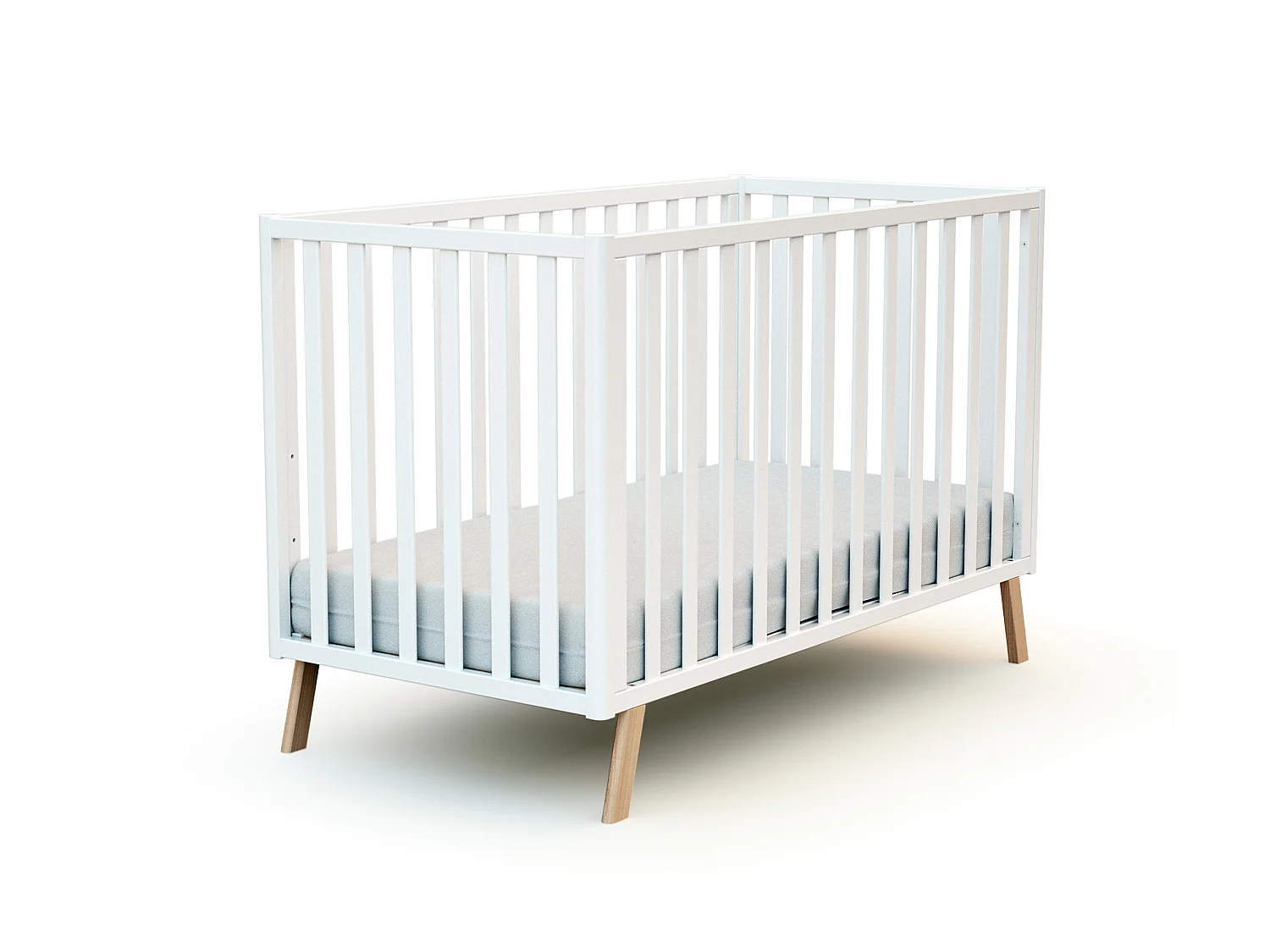 Cama de bebe convertível CONFORT de madeira Branco 60 x 120 cm