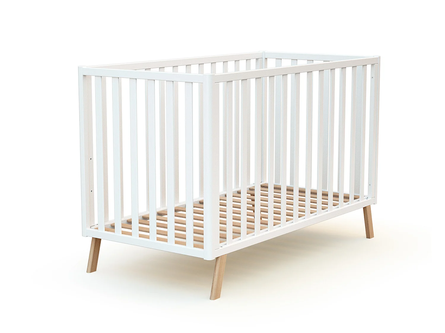 Cuna bebé evolutiva CONFORT madera - Blanco - 60 x 120 - 125,50 x 64 x 81,50 cm