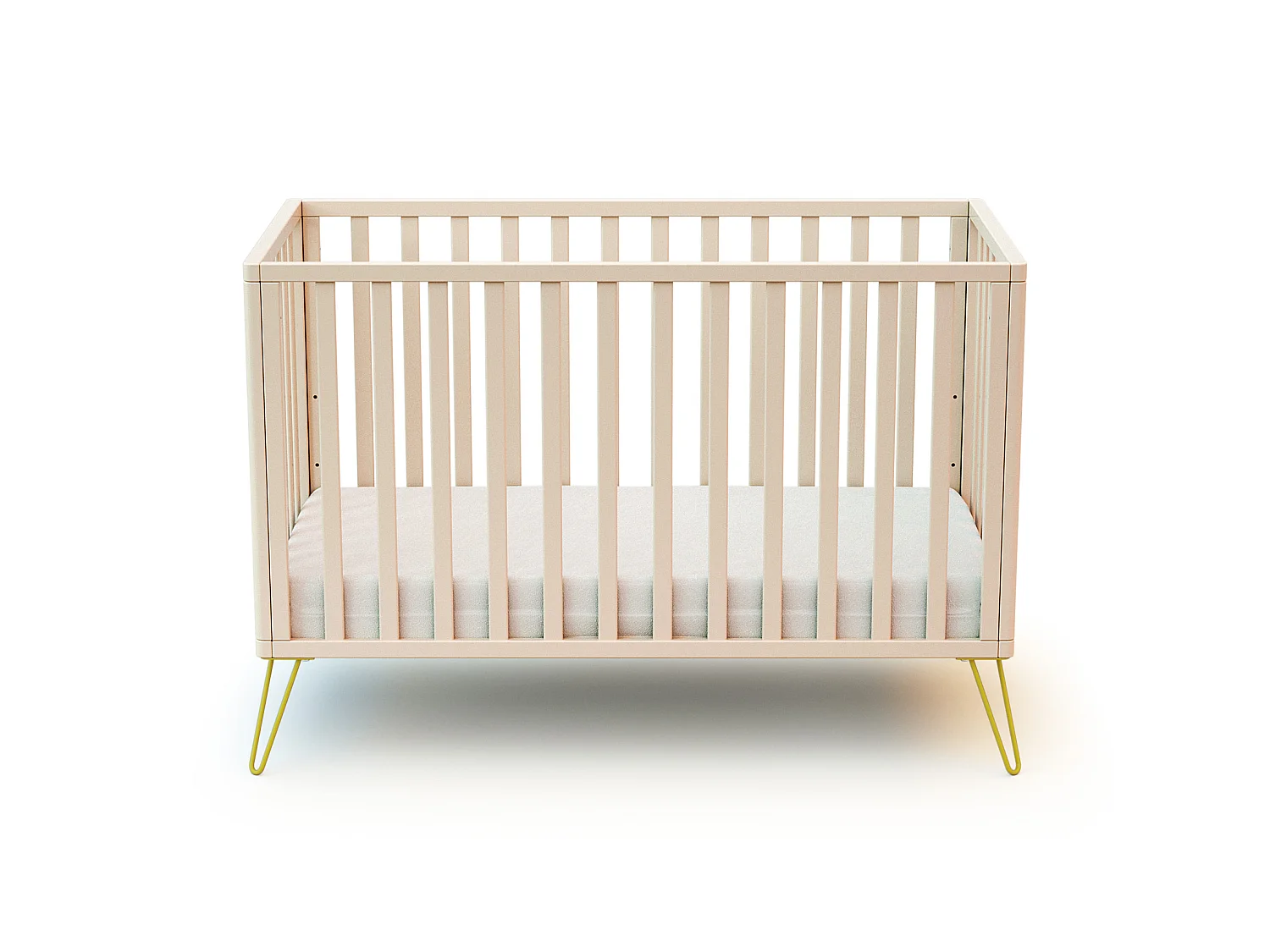 Cama de bebe ONLY de madeira Branco e Amarelo 60 x 120 cm