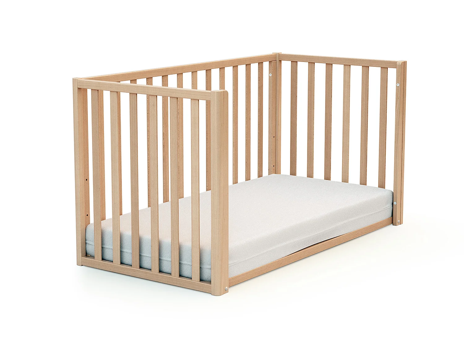 Lettino forma di casa trasformabile CONFORT legno - Faggio verni