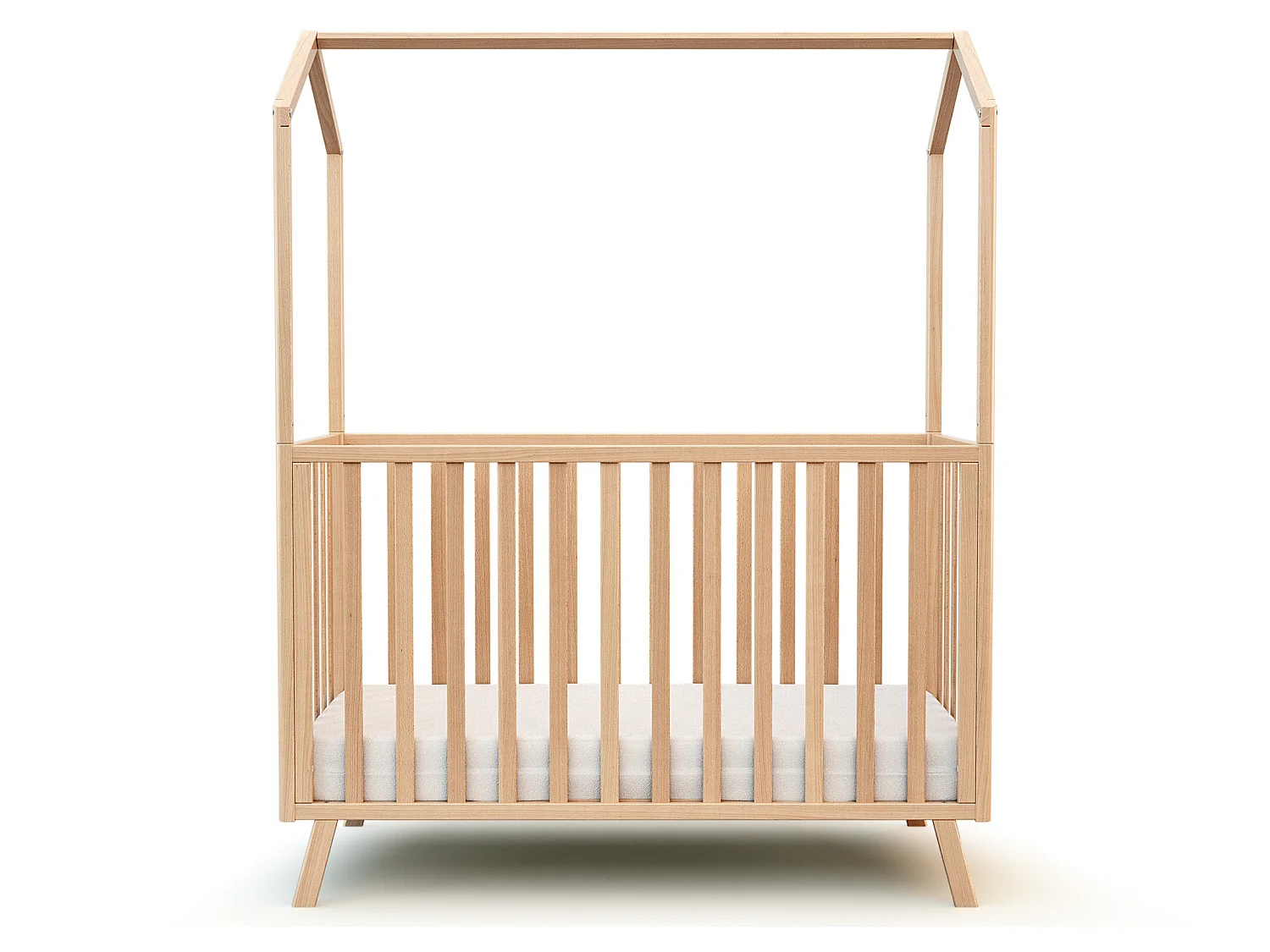 Umwandelbares Hüttenbett für Babys CONFORT Holz Buche Lackiert 60 x 120
