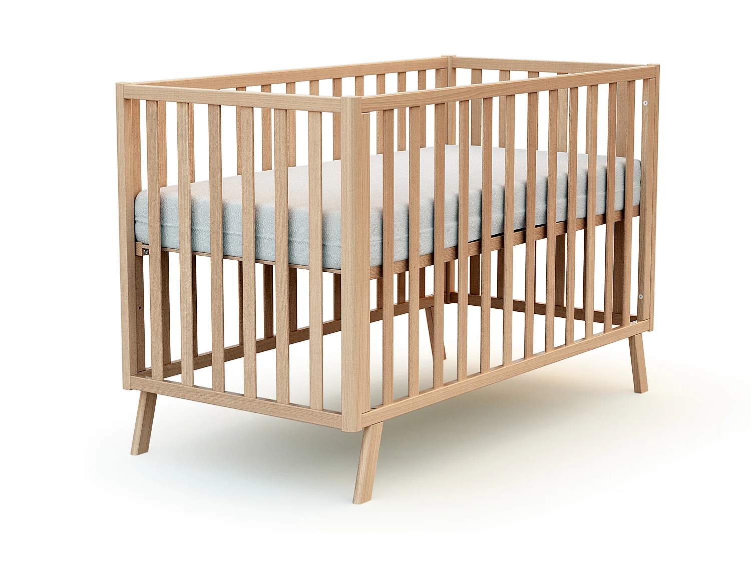Umwandelbares Hüttenbett für Babys CONFORT Holz Buche Lackiert 60 x 120