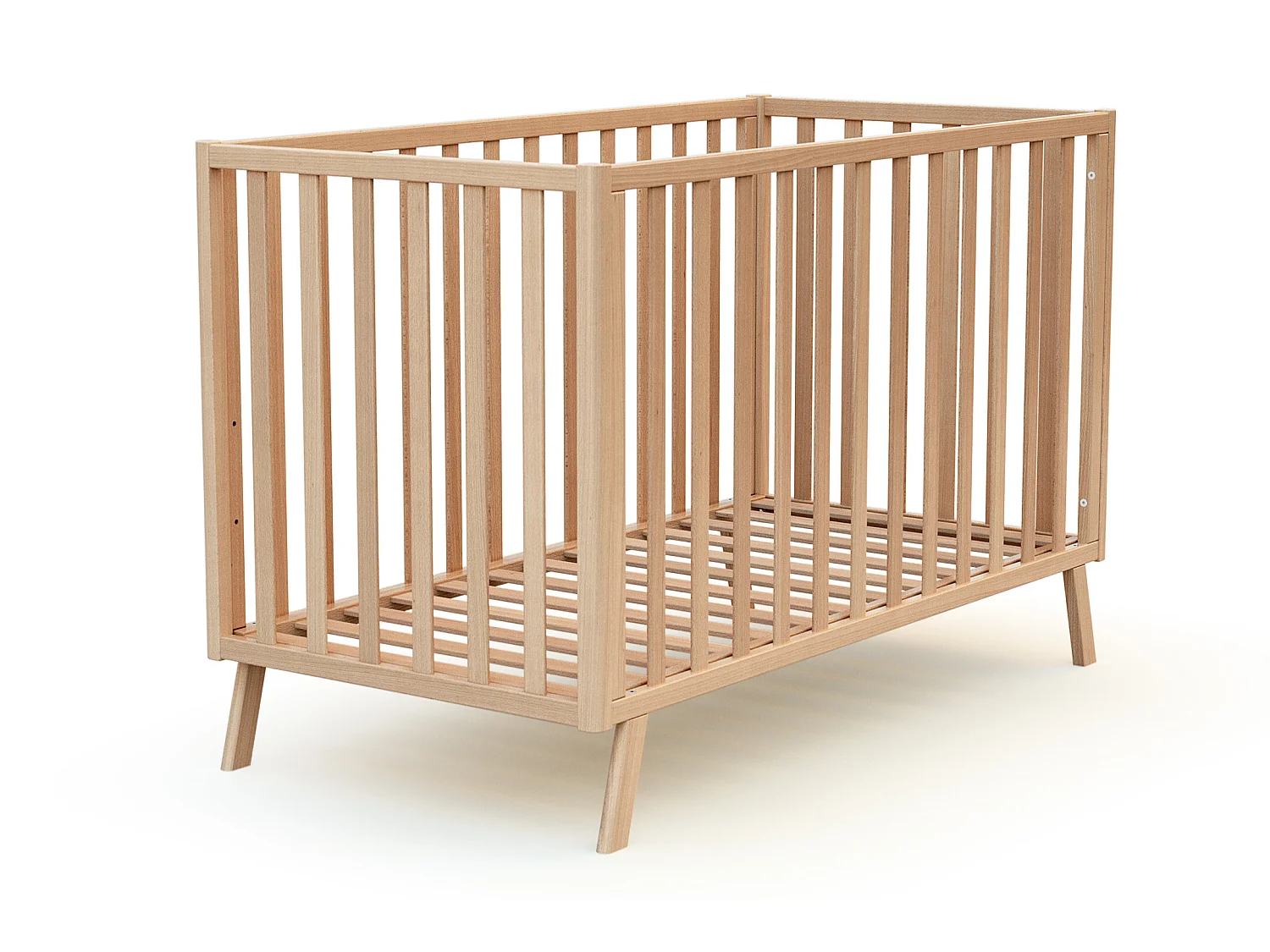 Umwandelbares Hüttenbett für Babys CONFORT Holz Buche Lackiert 60 x 120