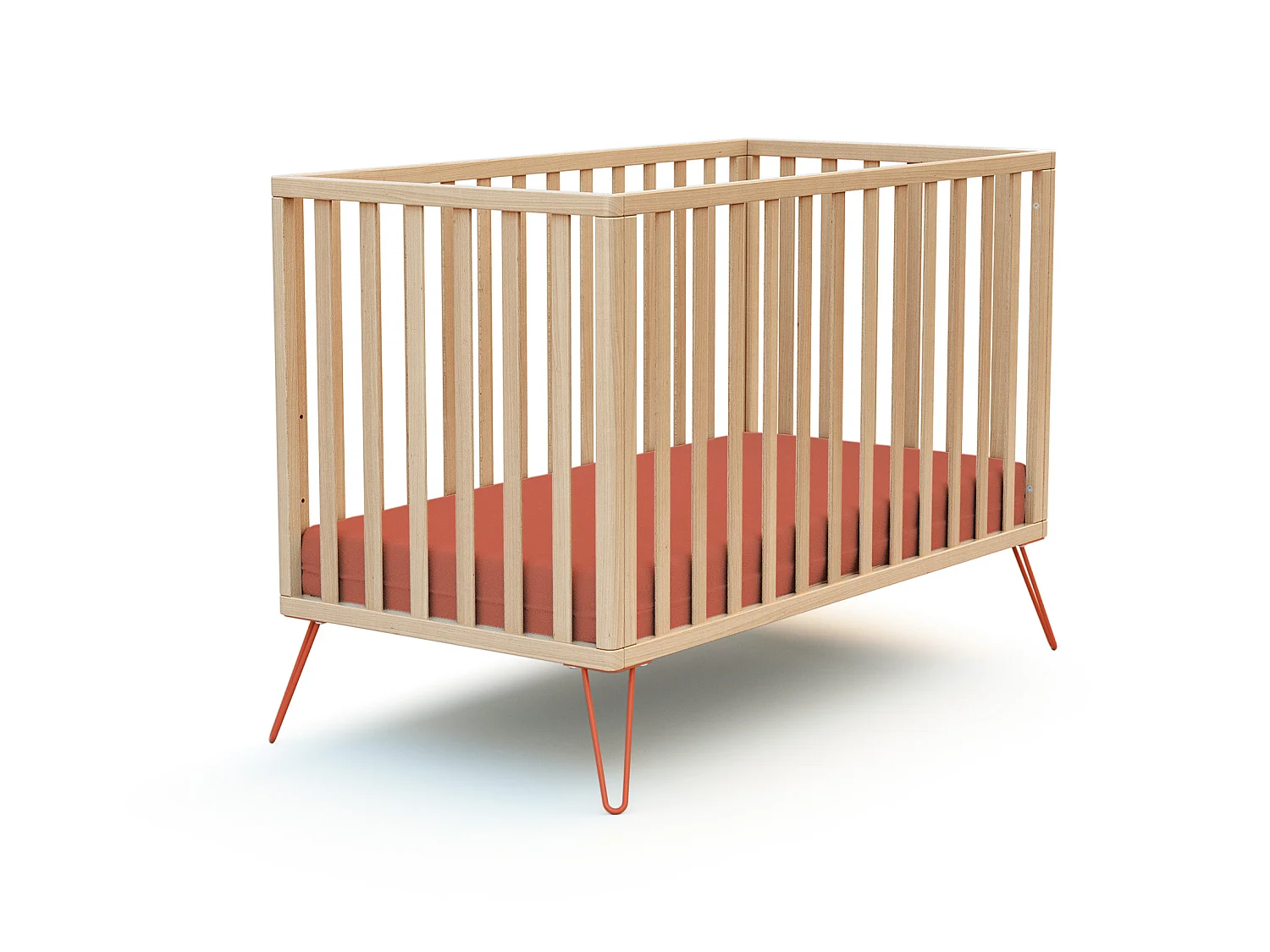 Cuna bebe ONLY madera - Terracotta - 60 x 120 - 128 x 68 x 86 cm