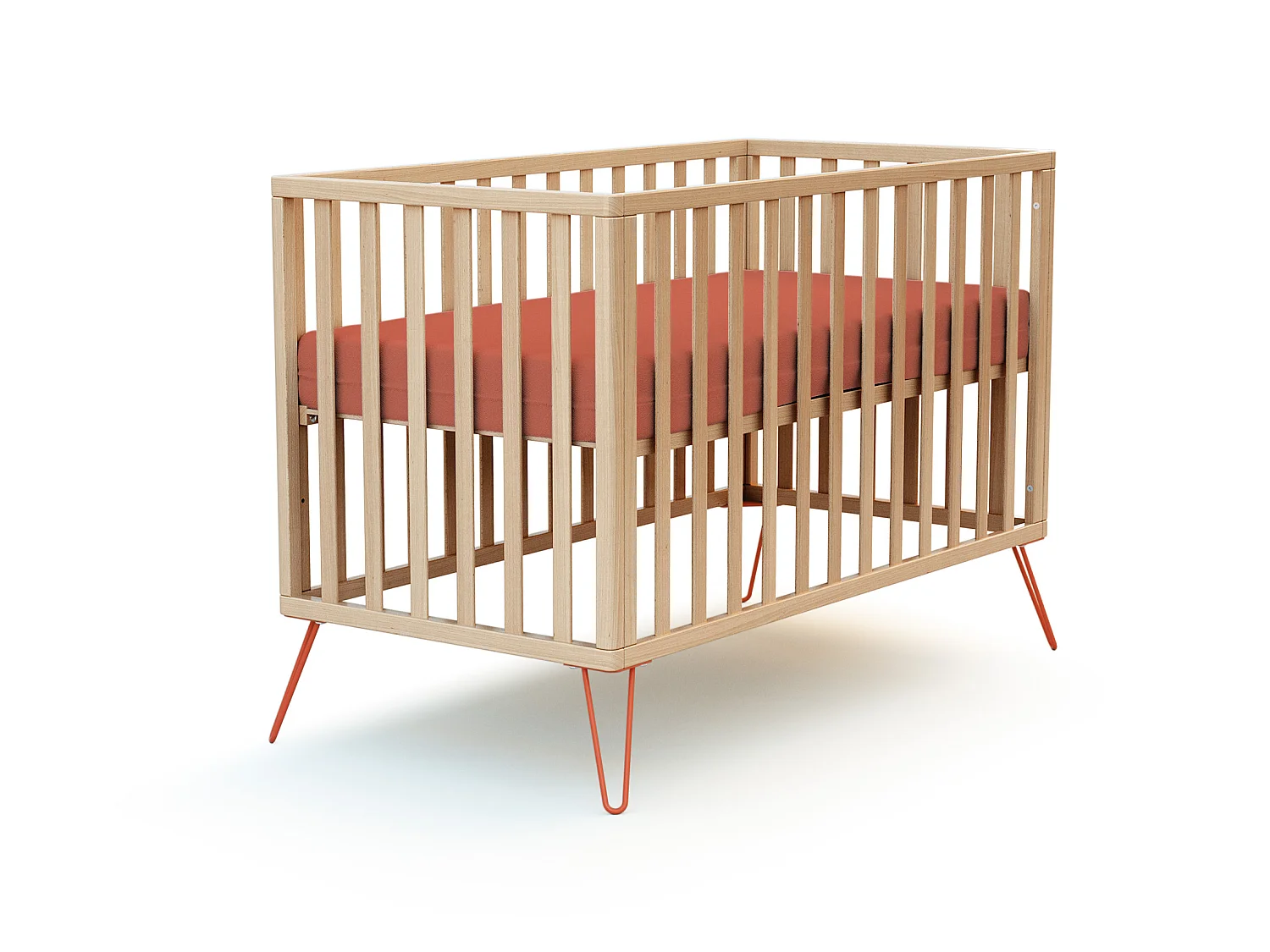 Cuna bebe ONLY madera - Terracotta - 60 x 120 - 128 x 68 x 86 cm