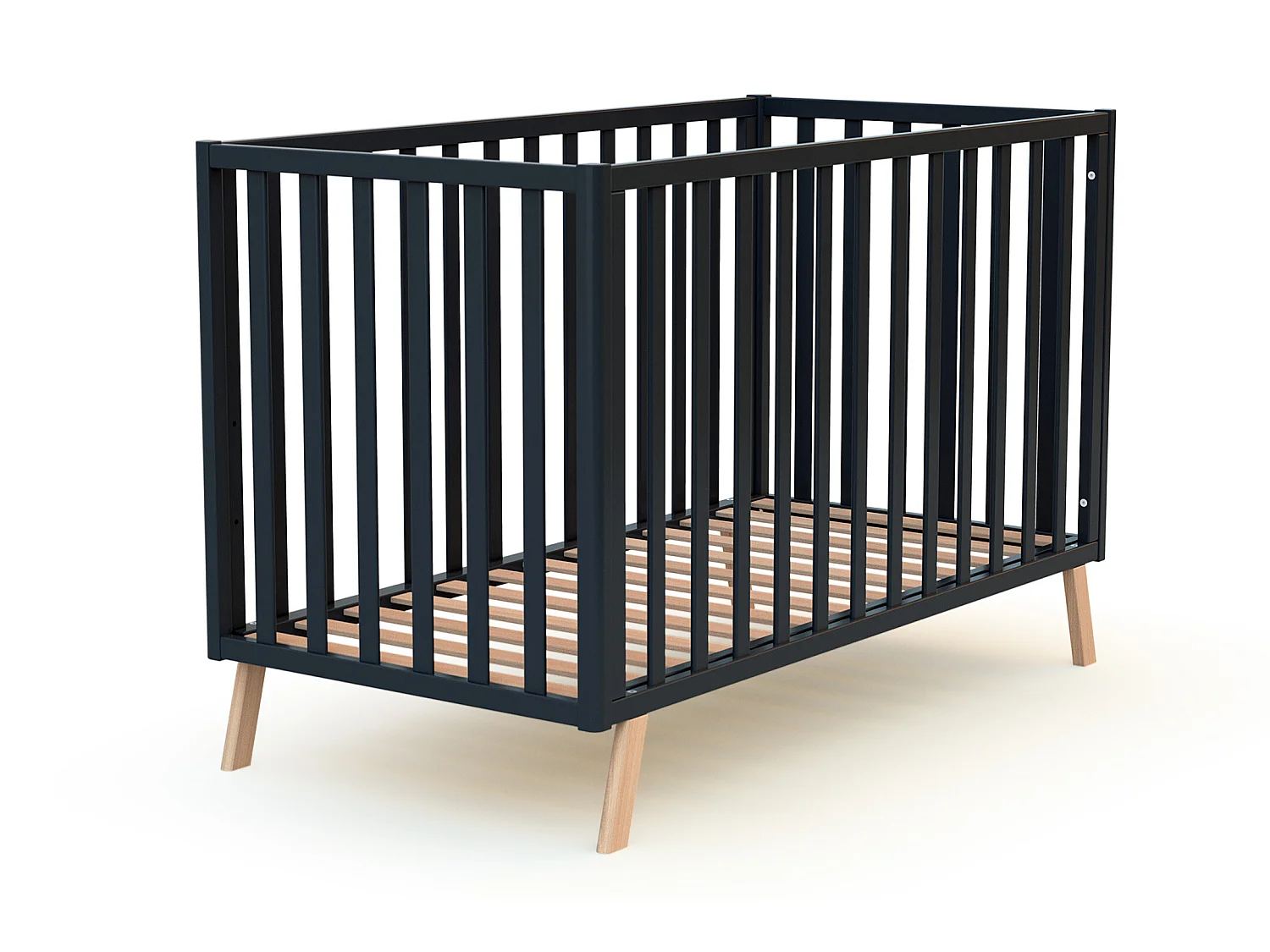 Lettino bambini evolutivo CONFORT legno - Grafite grigio - 60 x 120 - 125,50 x 64 x 81,50 cm