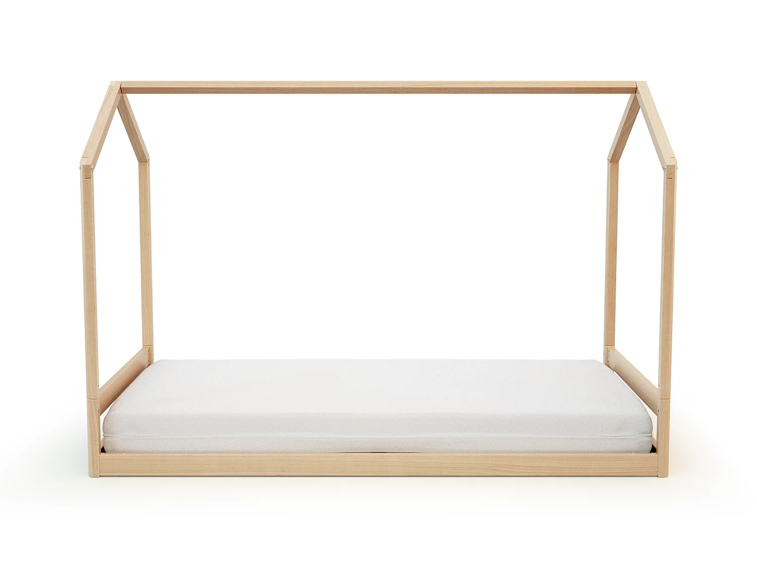 Lit cabane bébé évolutif en bois CONFORT Hêtre Verni 70 x 140 cm