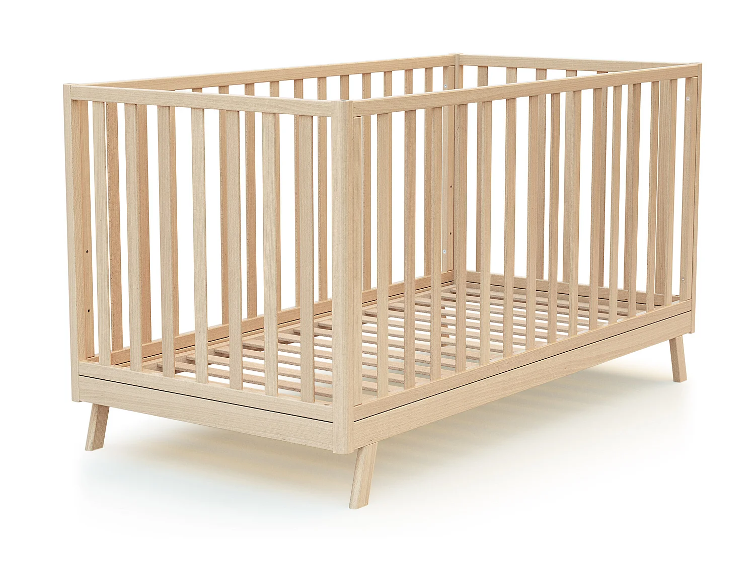 Lit cabane bébé évolutif en bois CONFORT Hêtre Verni 70 x 140 cm