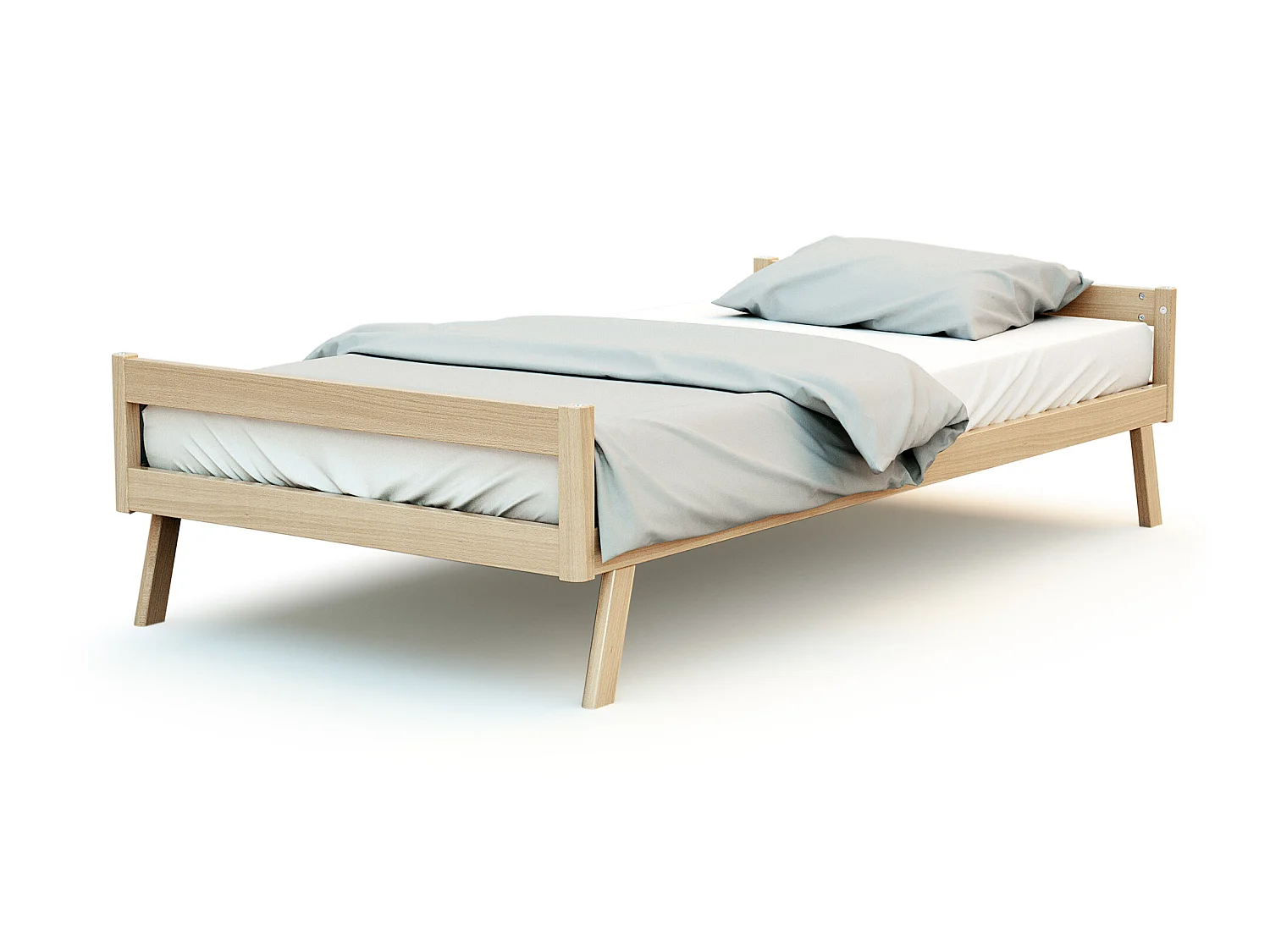 Cama de bebe convertível em cabana CONFORT de madeira Faia envernizada 70 x 140 cm