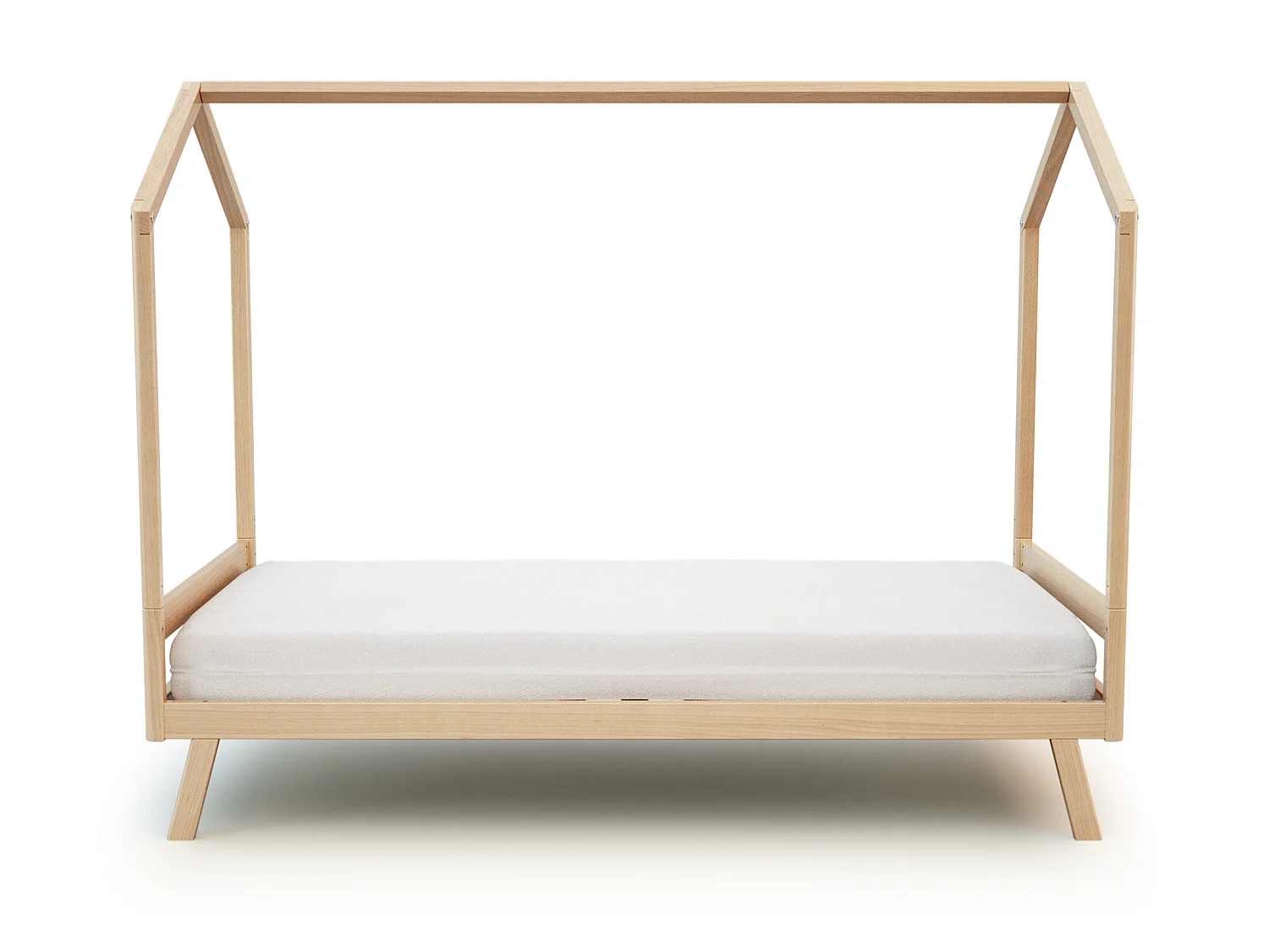 Cama de bebe convertível em cabana CONFORT de madeira Faia envernizada 70 x 140 cm