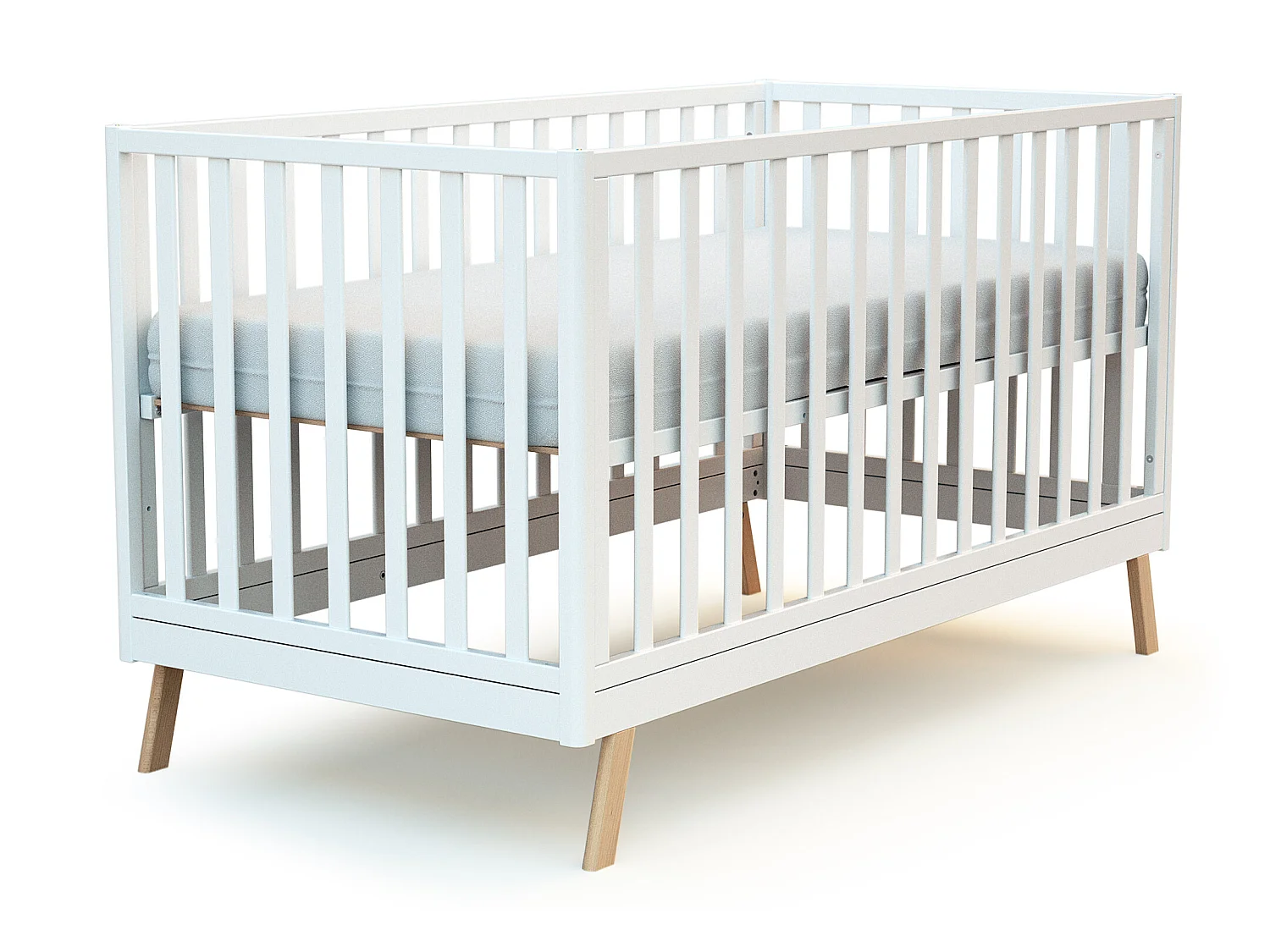 Erweiterbares Babybett KASA Holz Weiß 70 x 140