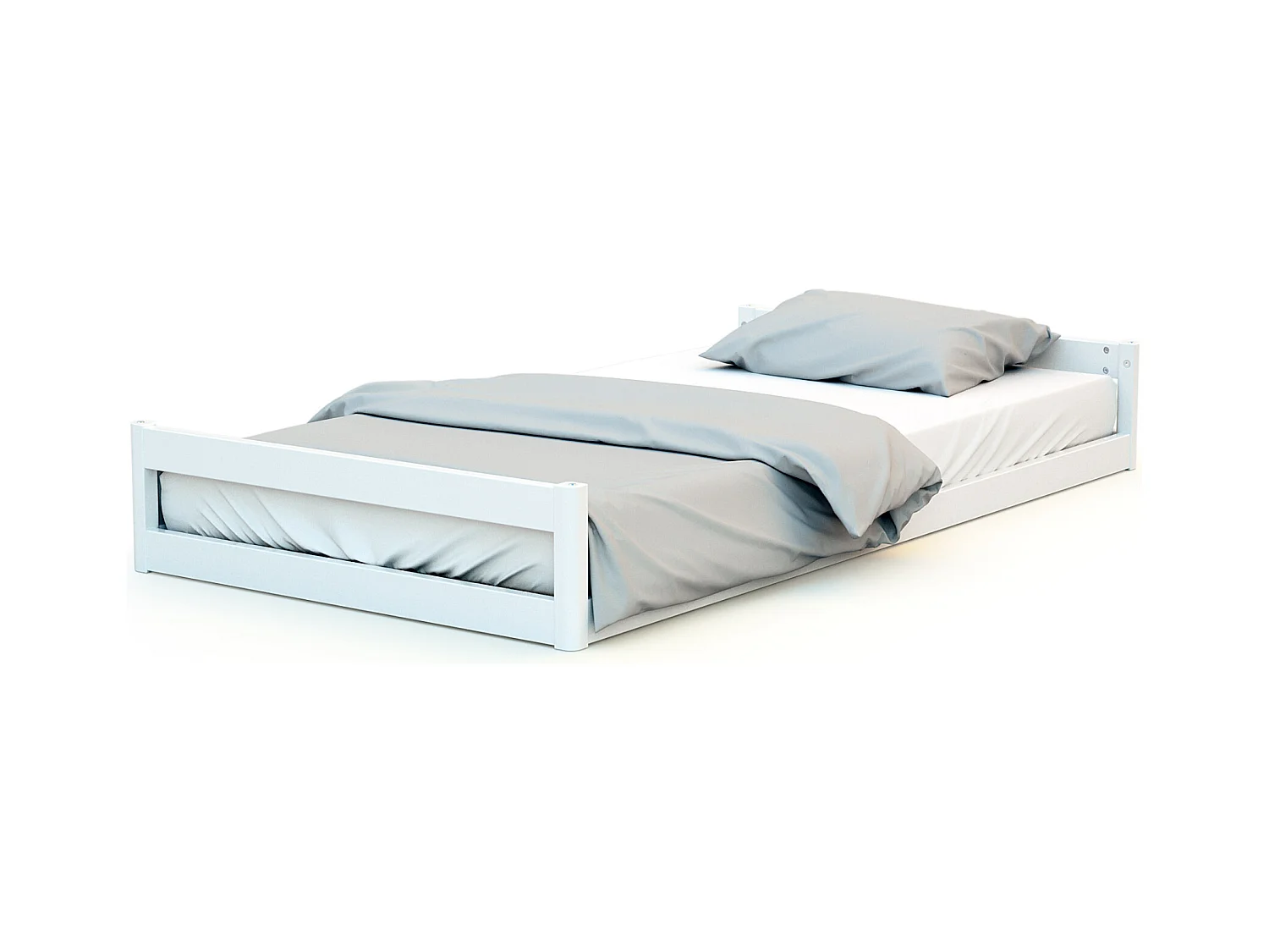 Umwandelbares Hüttenbett für Babys CONFORT Holz Weiß und Buche Lackiert 70 x 140