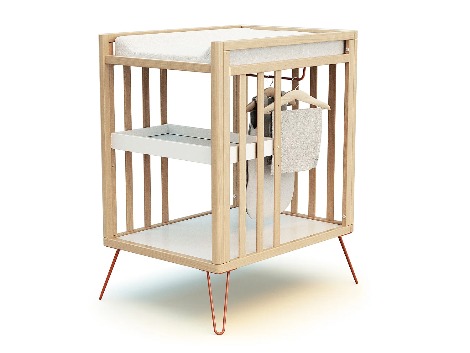 Cambiador bebé 2 estantes ONLY madera - Terracotta - 76 x 56 x 94 cm