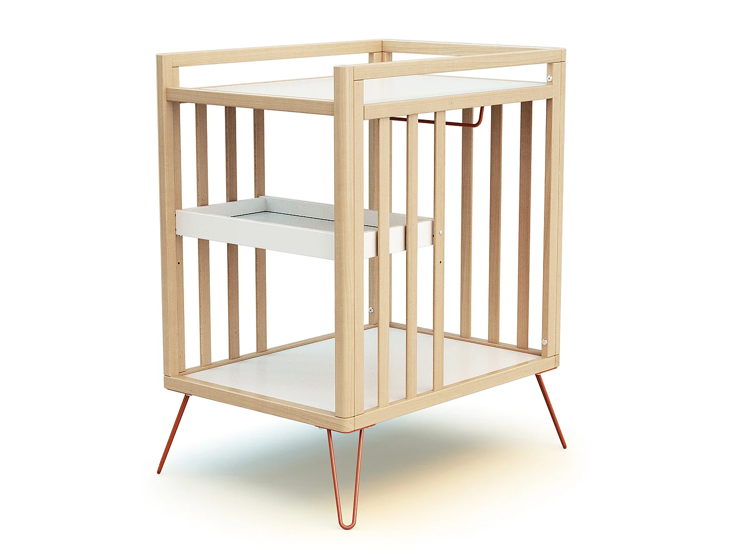 Cambiador bebé 2 estantes ONLY madera - Terracotta - 76 x 56 x 94 cm