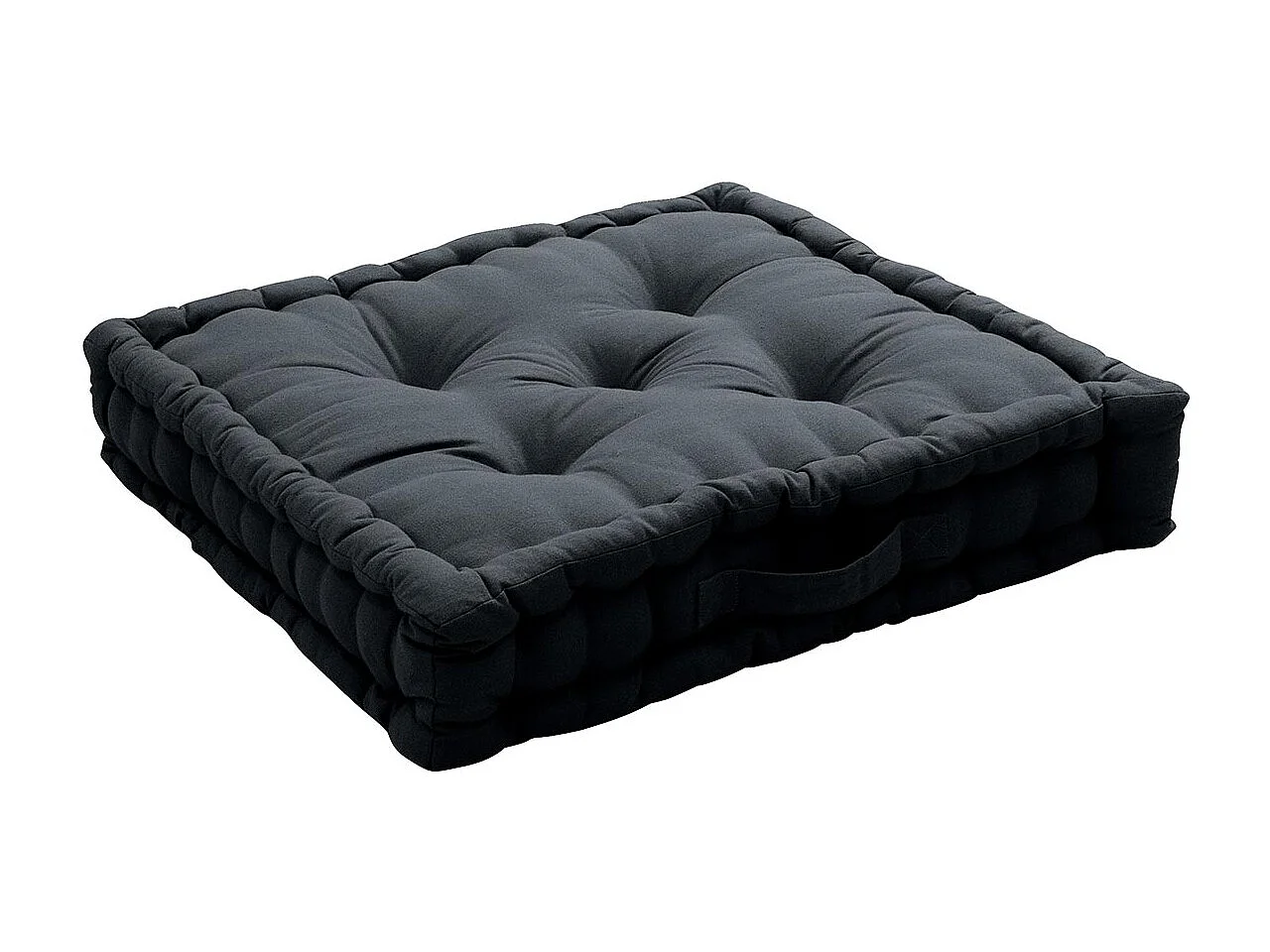 Coussin de Sol Uni "Panama" 50x50cm Gris Foncé