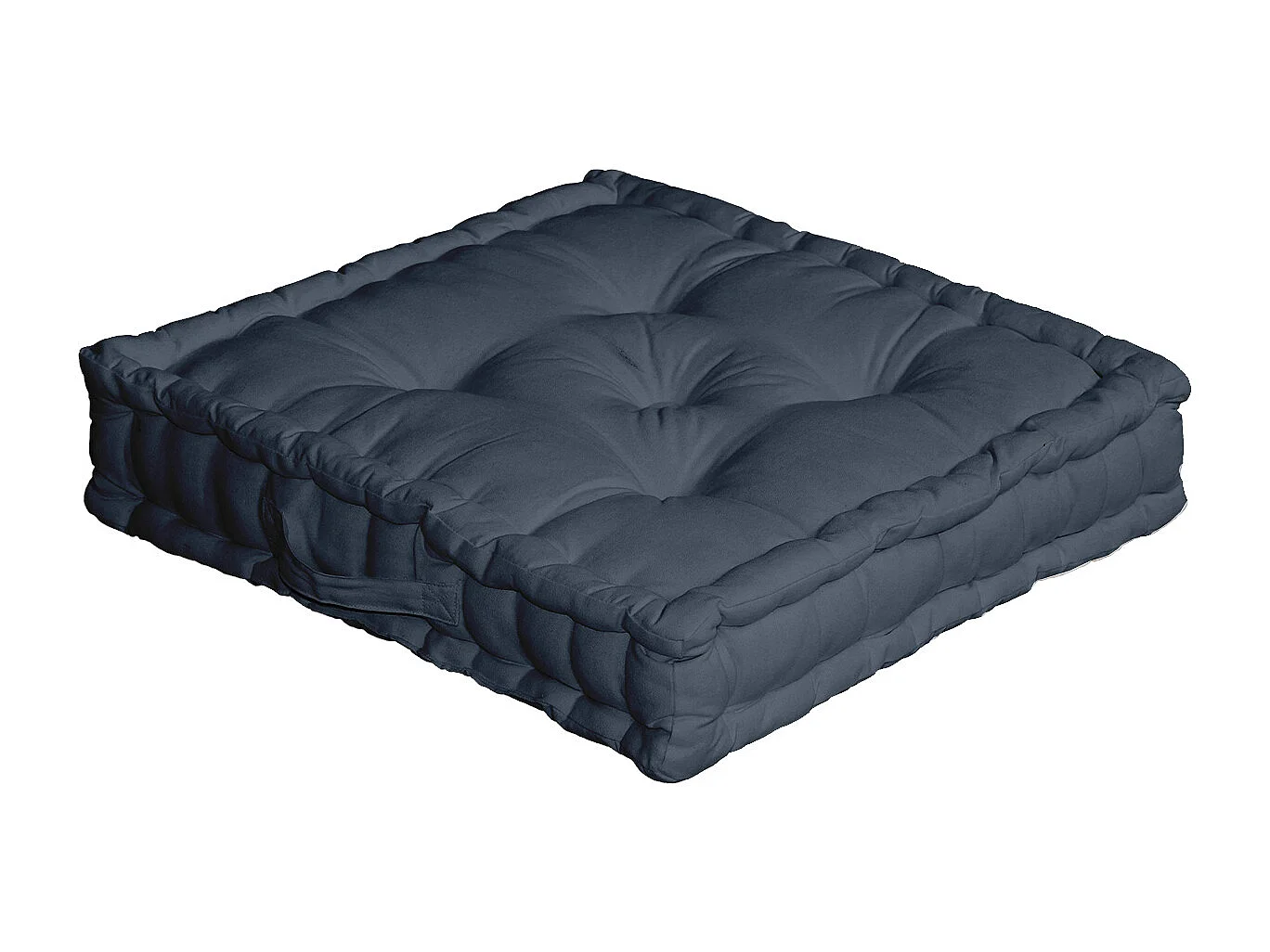 Coussin de Sol Uni "Panama" 50x50cm Gris Foncé