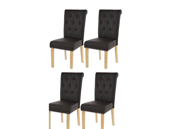 PlazaBLWA100 ensemble table, table noir et 4 Arch chaises noir