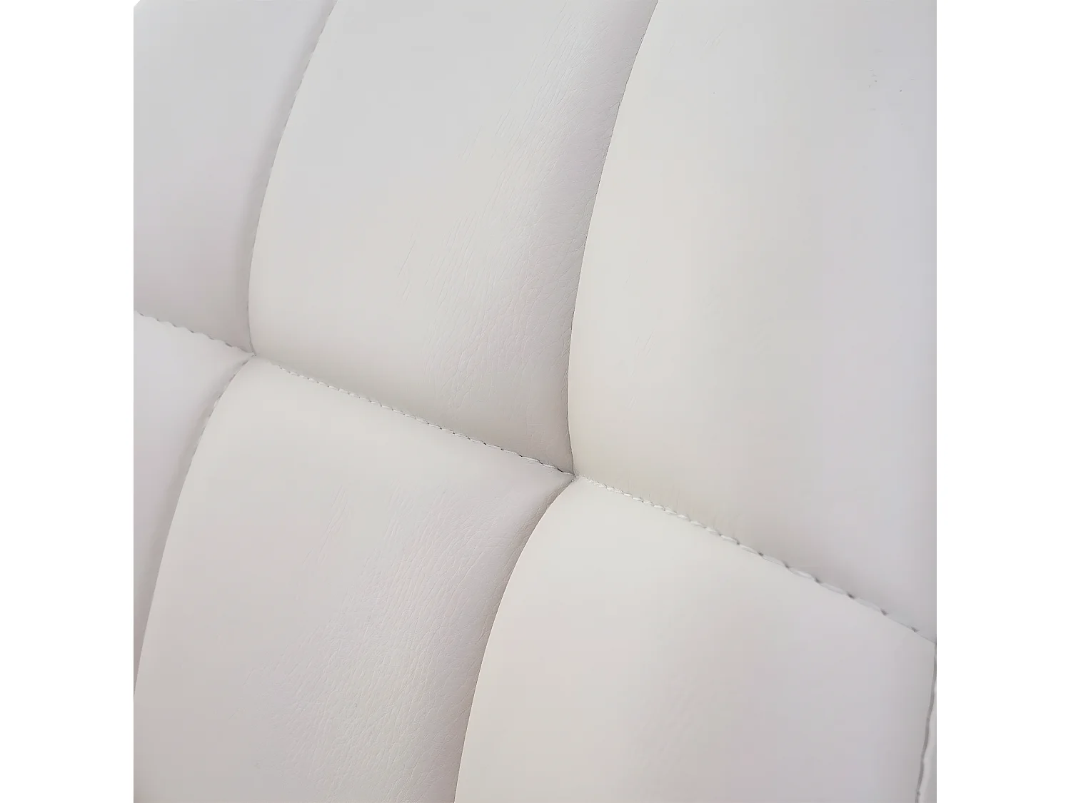 6x chaises de salle à manger en synthétique crème pied chromé pivotant CDS04621