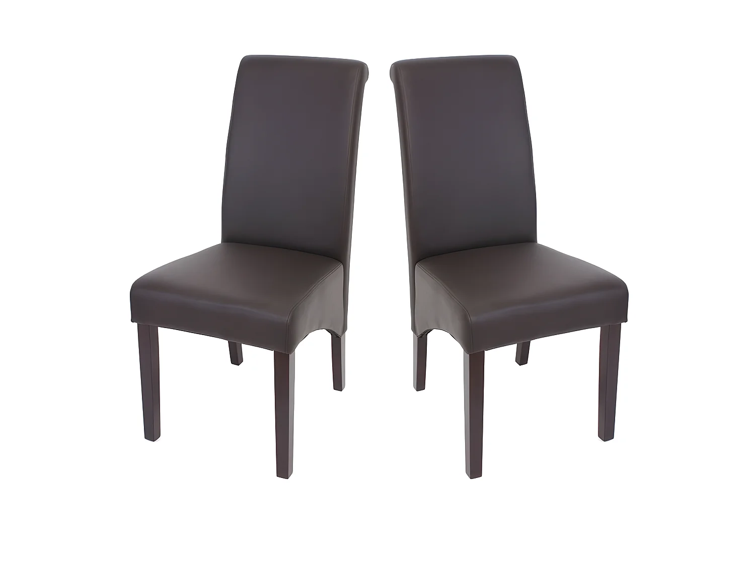 Set de 2 chaises de salle à manger en synthétique marron mat pieds foncés CDS04025
