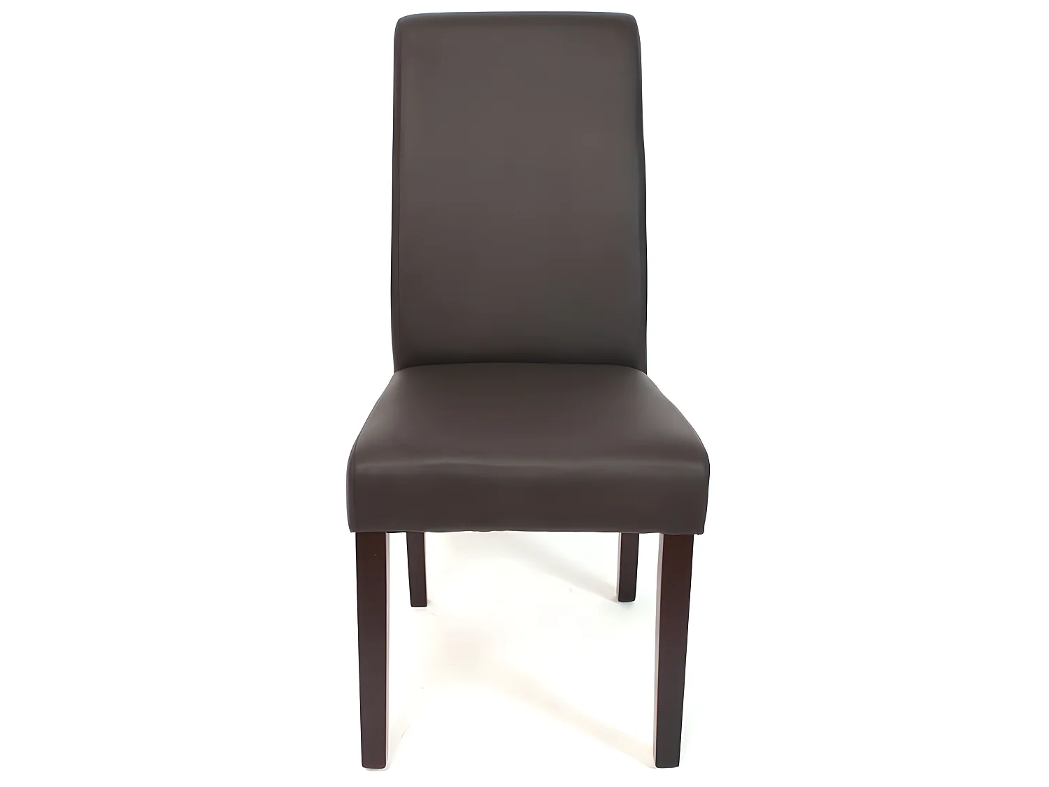 Set de 2 chaises de salle à manger en synthétique marron mat pieds foncés CDS04025