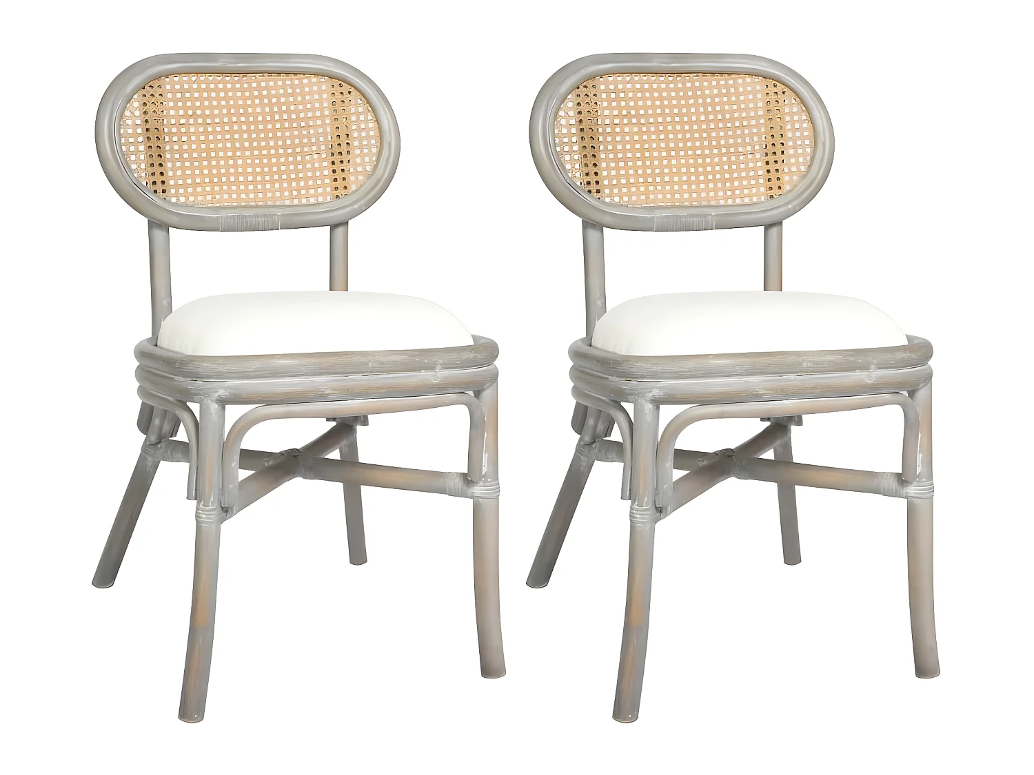 Lot de 2 chaises de salle à manger cuisine design classique lin gris CDS020563