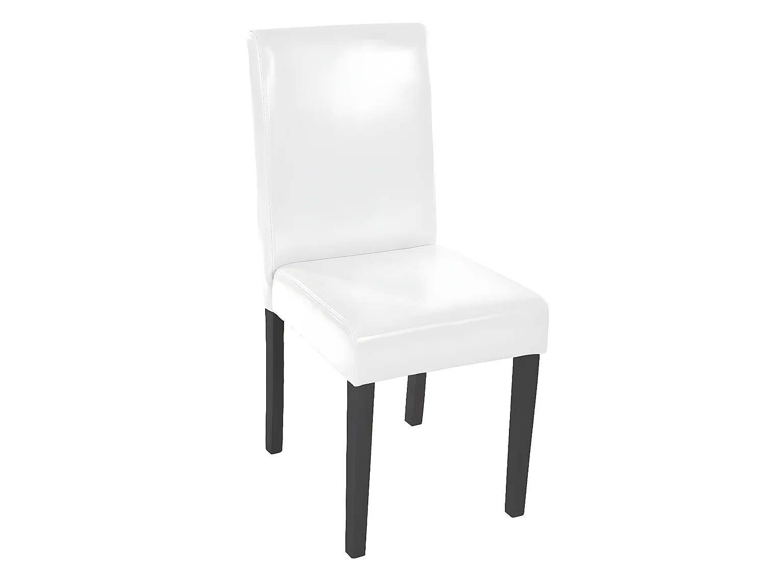 Lot de 4 chaises de salle à manger synthétique blanc pieds foncés CDS04148
