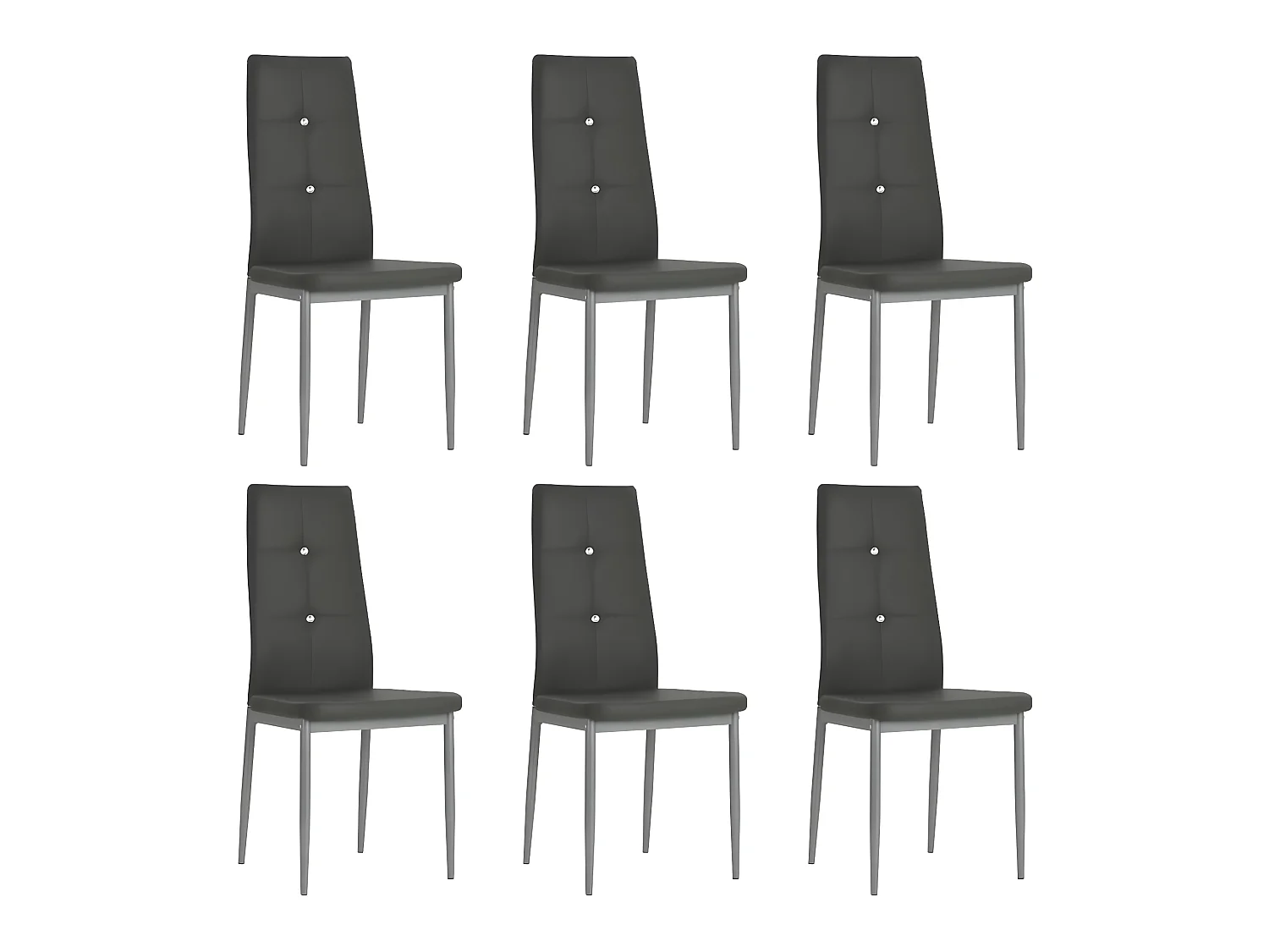 Lot de 6 chaises de salle à manger cuisine design élégant synthétique gris CDS022480