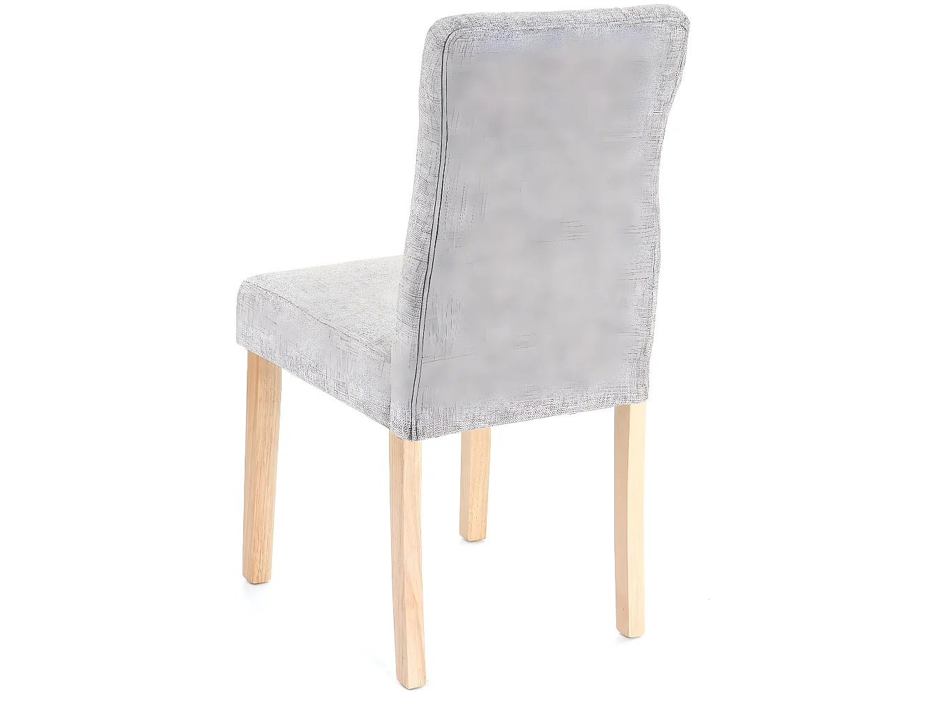 Lot de 2 chaises en tissu gris pieds en bois clair CDS04445