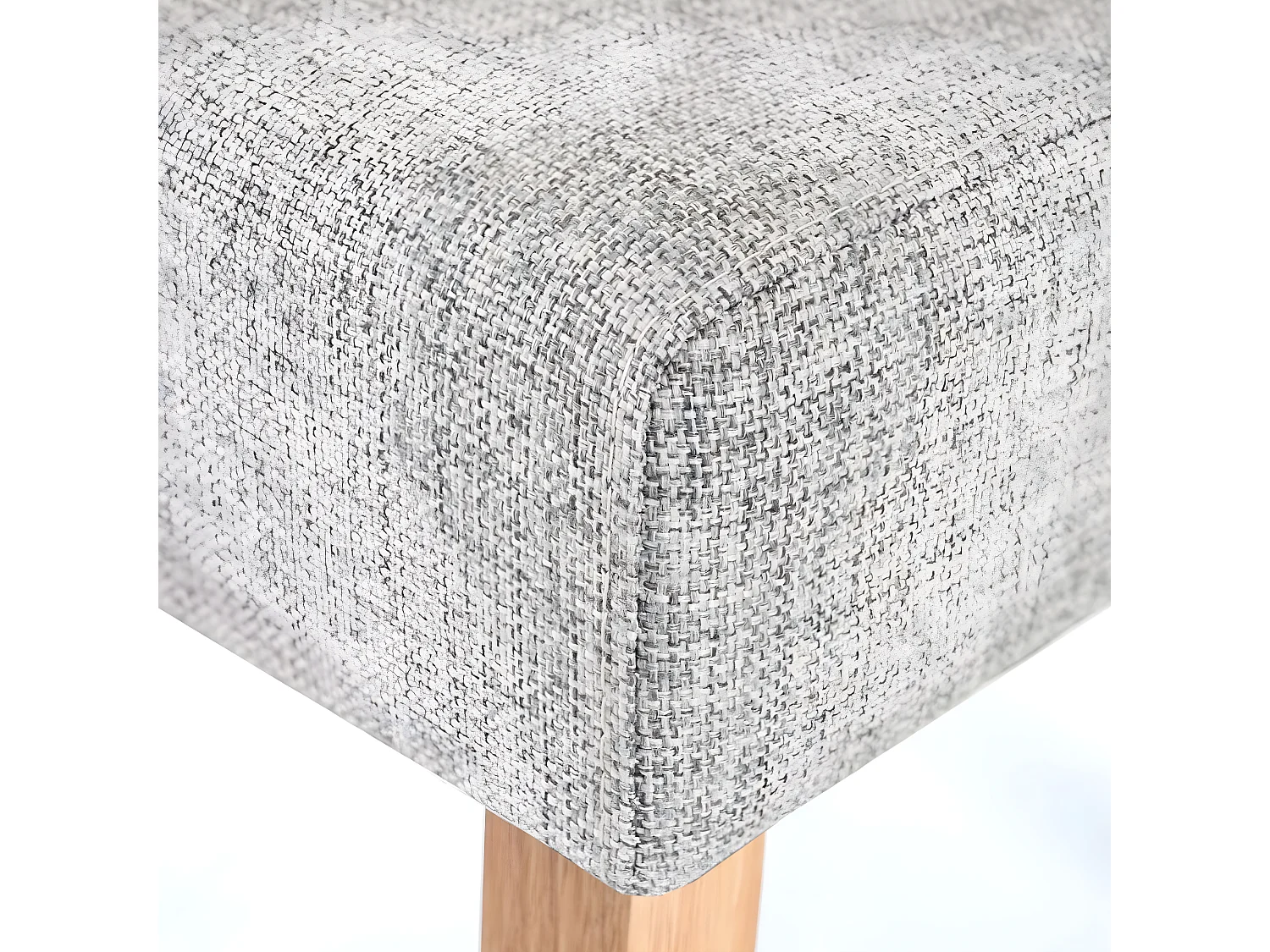 Lot de 6 chaises en tissu gris pieds en bois clair CDS04645