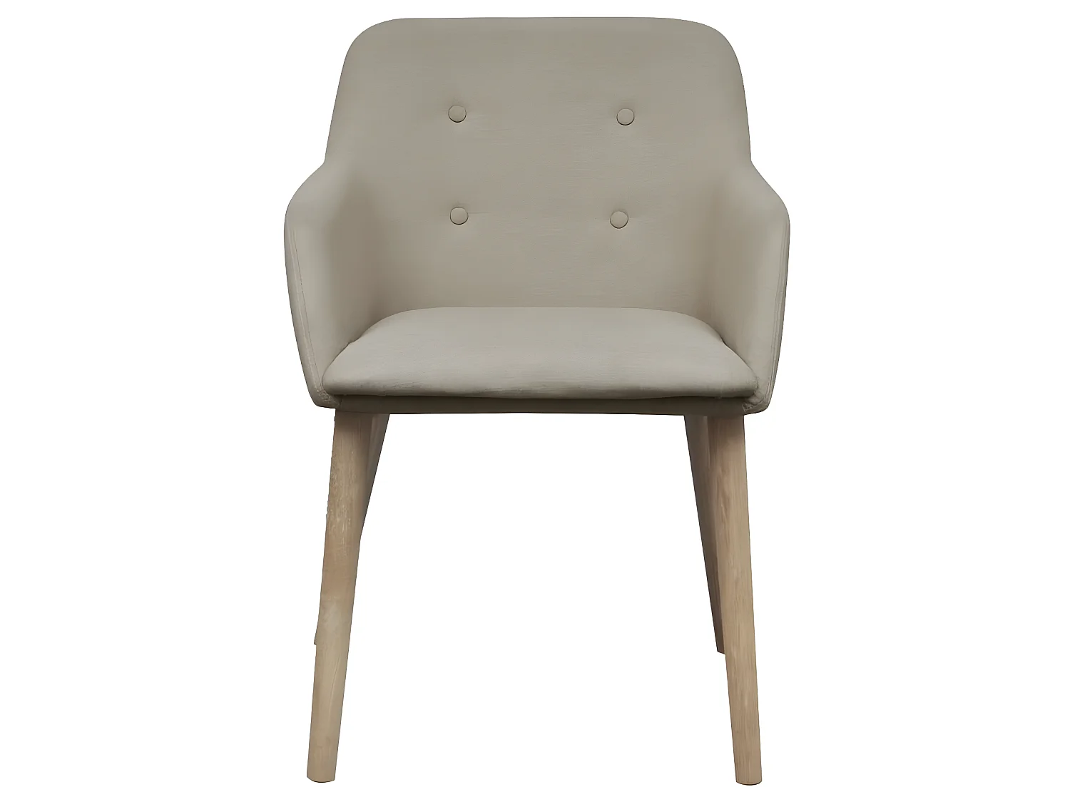 Lot de 4 chaises de salle à manger cuisine design moderne tissu beige et chêne massif CDS021224