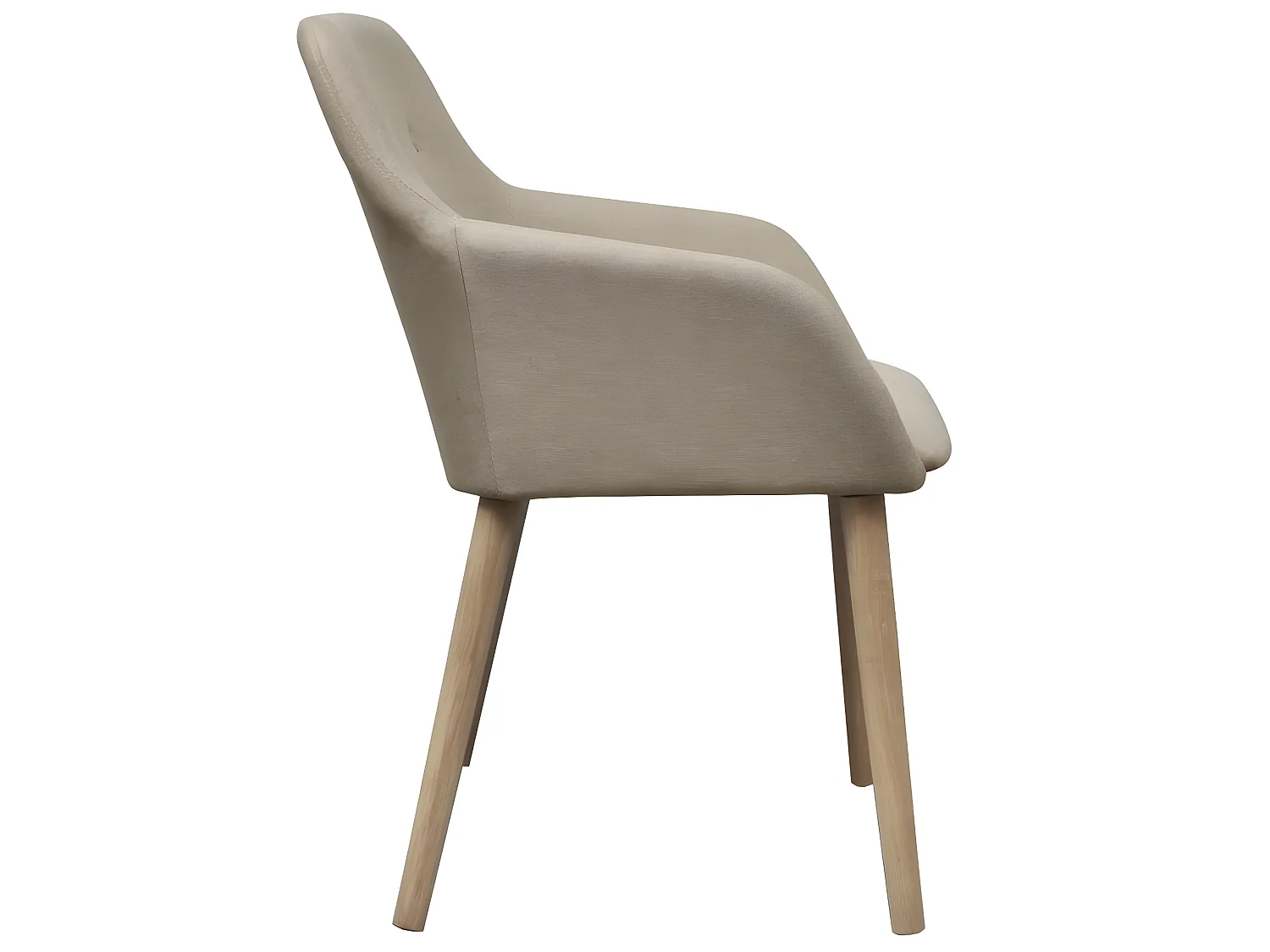 Lot de 4 chaises de salle à manger cuisine design moderne tissu beige et chêne massif CDS021224