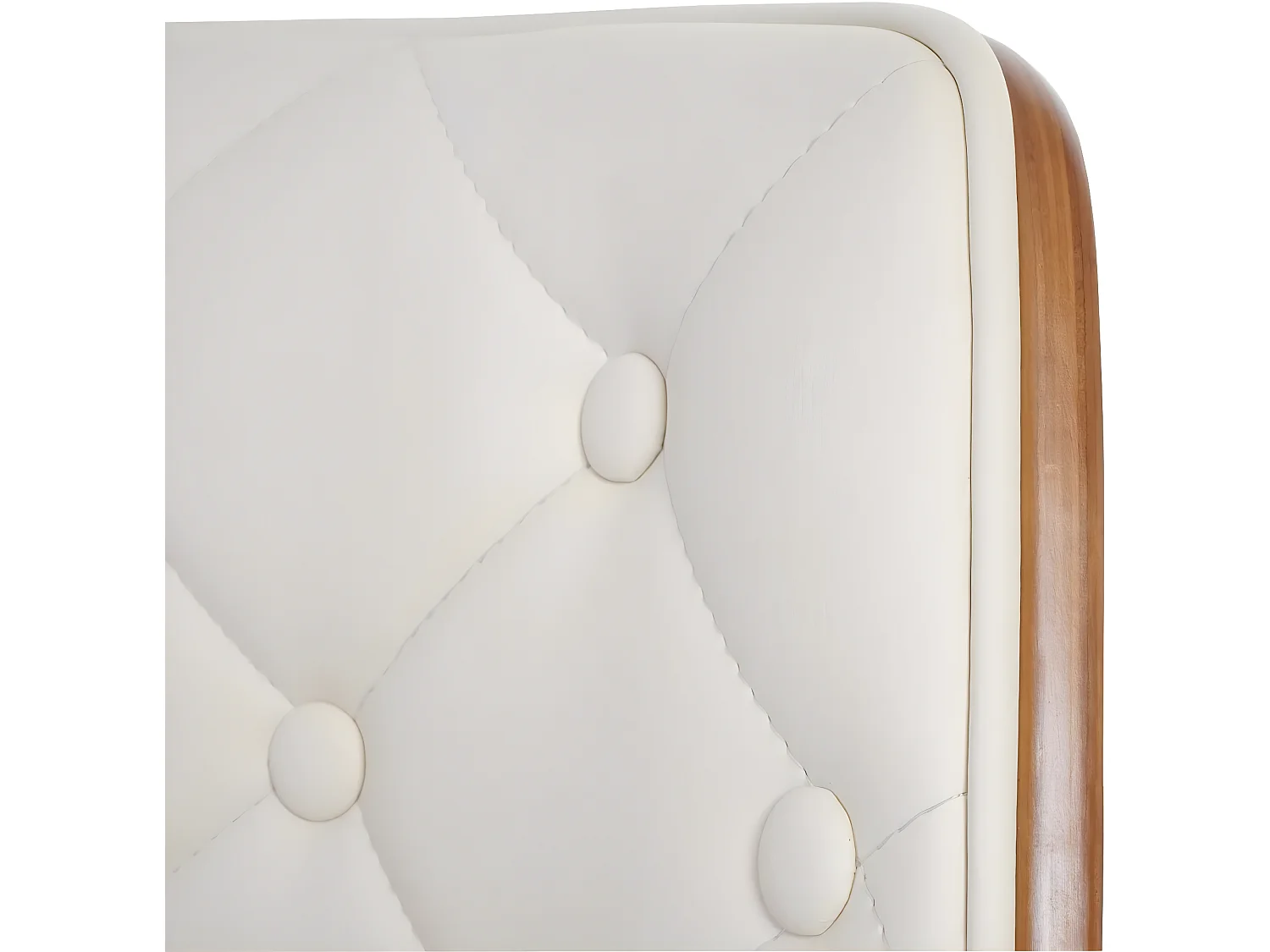 Lot de 6 chaises de salle à manger capitonné design chic en bois noyer et assise en synthétique crème CDS04669